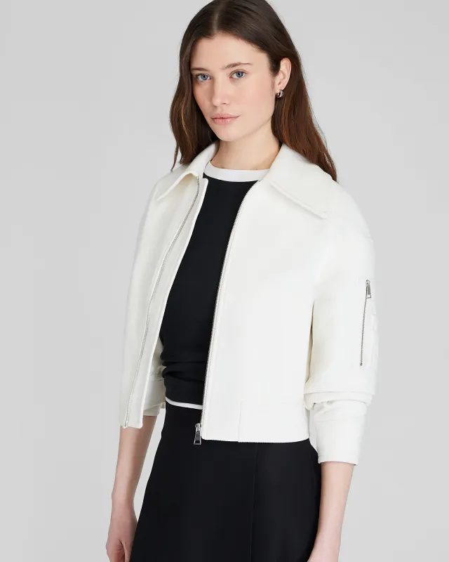 Textured Collared Cropped Jacket sold by Club Monaco
