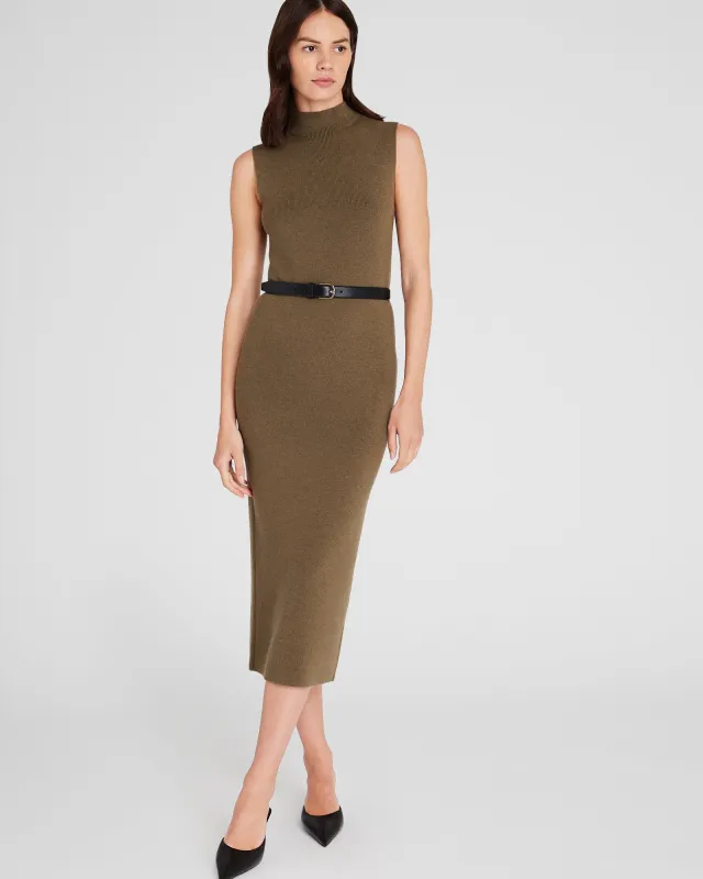 Merino Ribbed Mockneck Dress sold by Club Monaco