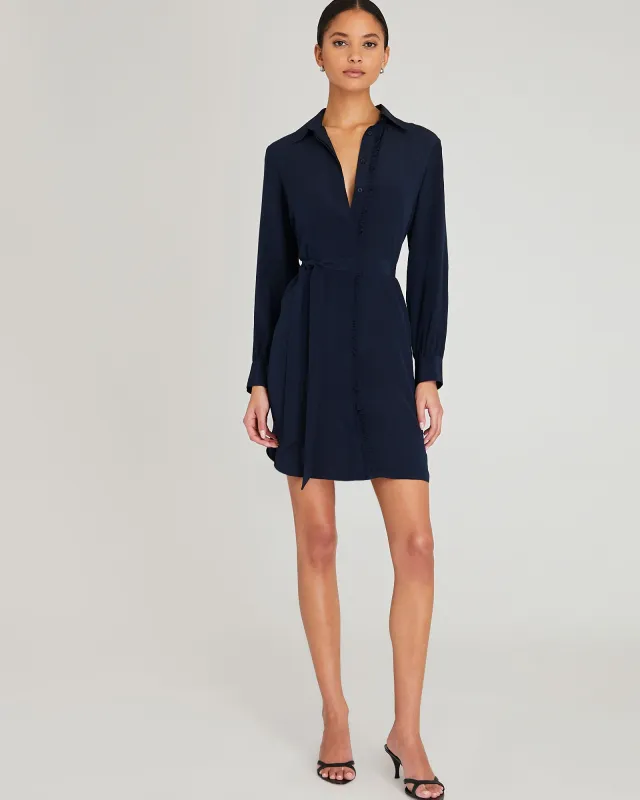 Silk Ruffle Button Front Dress sold by Club Monaco