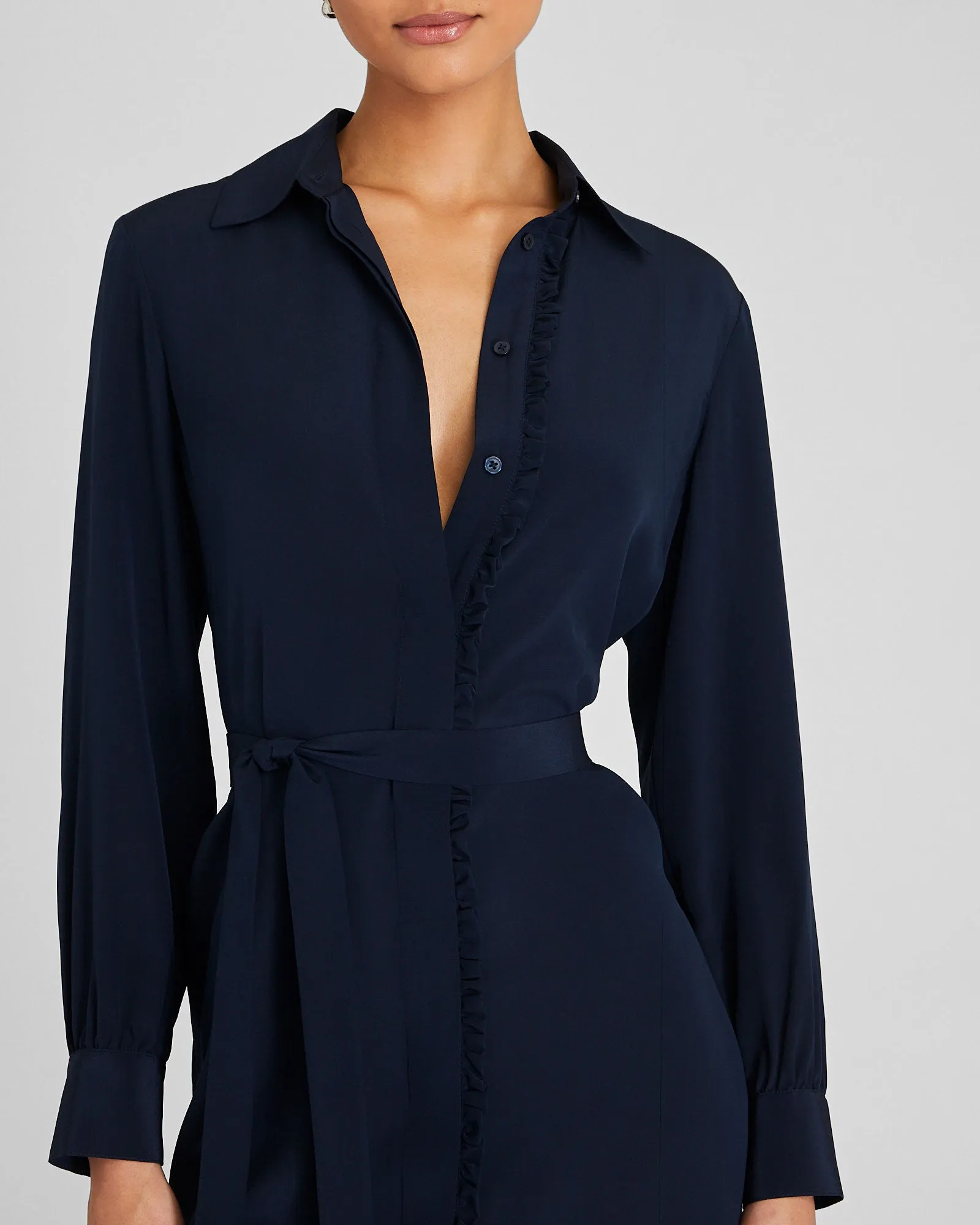 Silk Ruffle Button Front Dress sold by Club Monaco product image thumbnail 3
