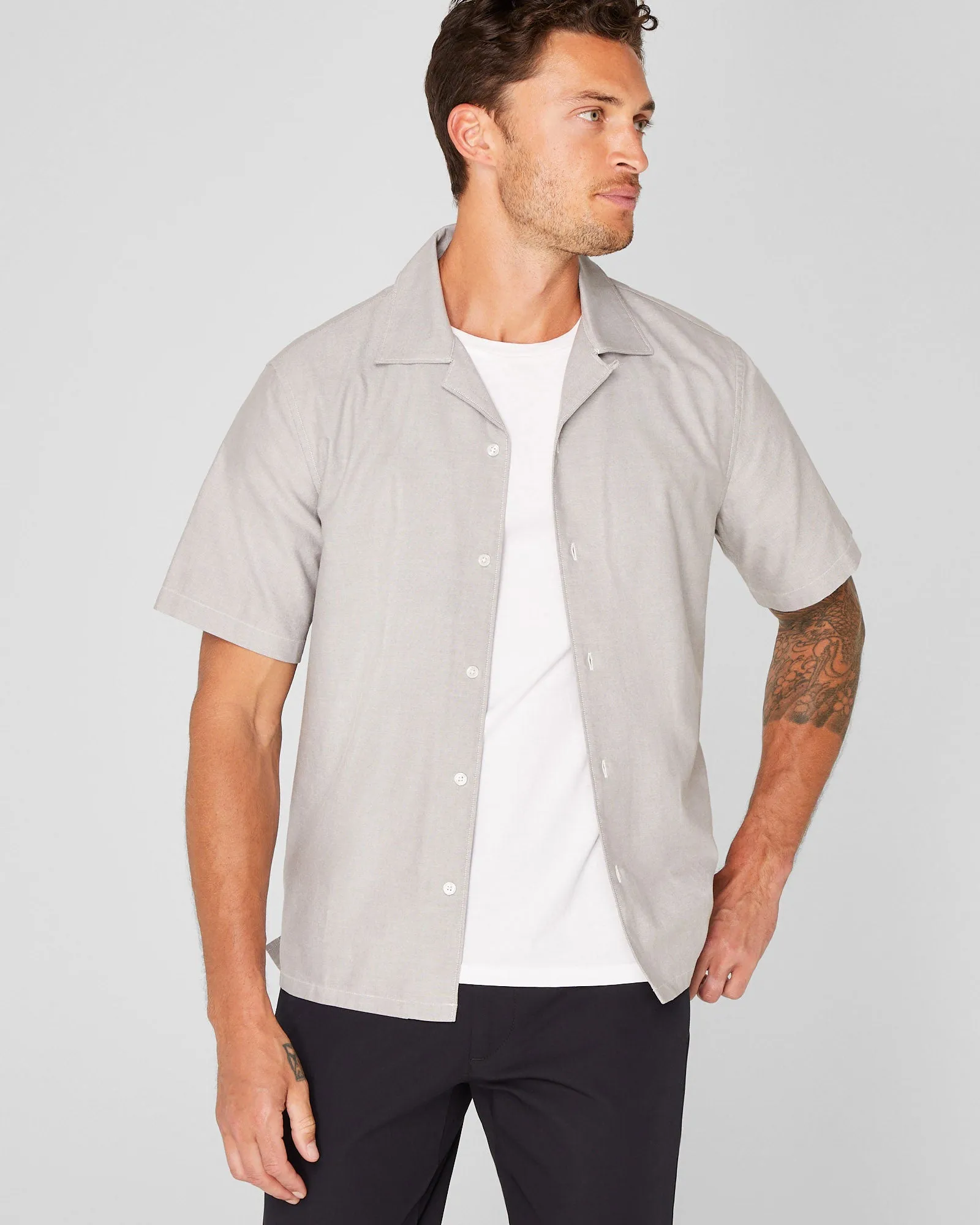 Short Sleeve Camp Collar Oxford Shirt sold by Club Monaco