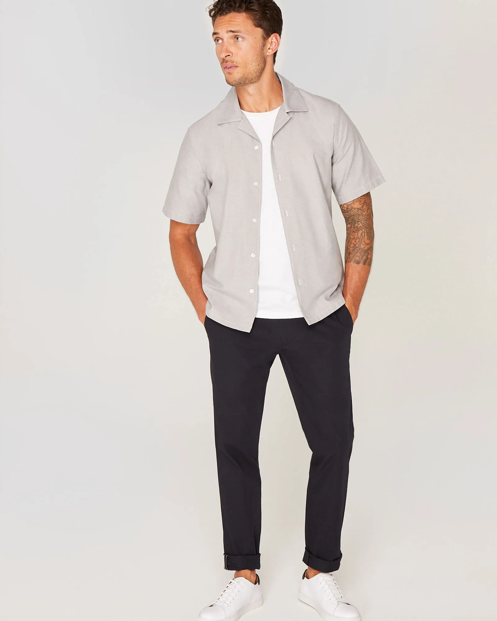 Short Sleeve Camp Collar Oxford Shirt sold by Club Monaco product image thumbnail 4