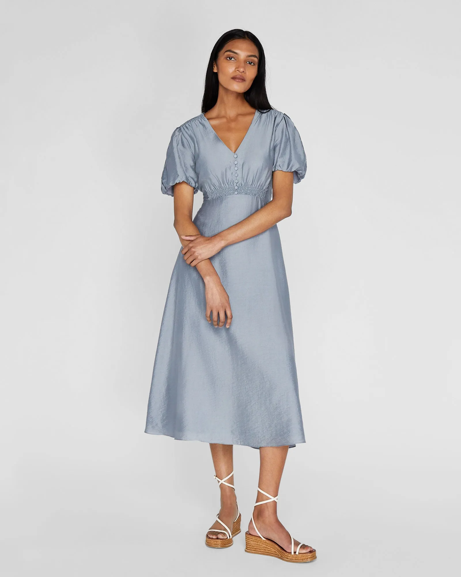 Easy Midi Button Front Dress sold by Club Monaco