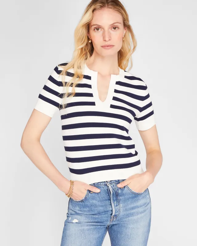 Milano Stripe Short Sleeve Crewneck sold by Club Monaco