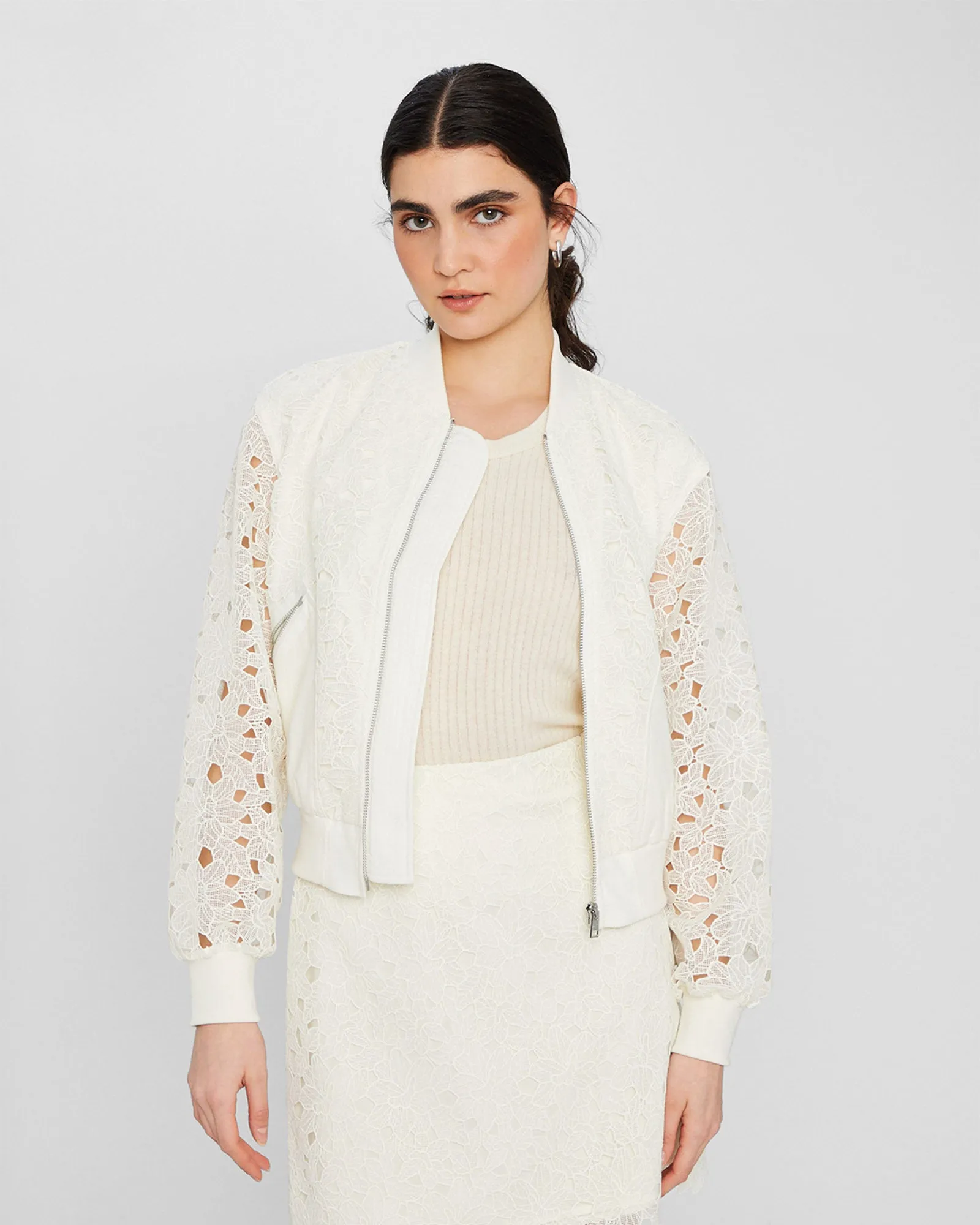 Lace Utility Bomber Jacket sold by Club Monaco