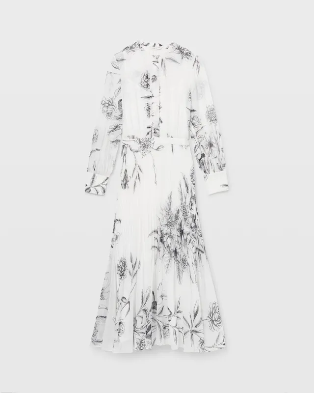 Printed Pleated Shirt Dress sold by Club Monaco