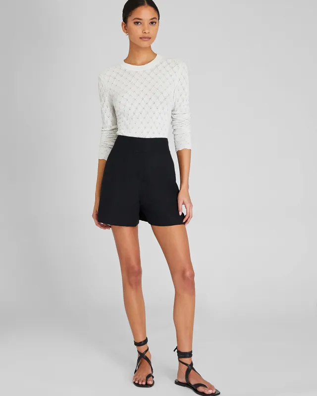 Pointelle Button Back Crew Sweater sold by Club Monaco