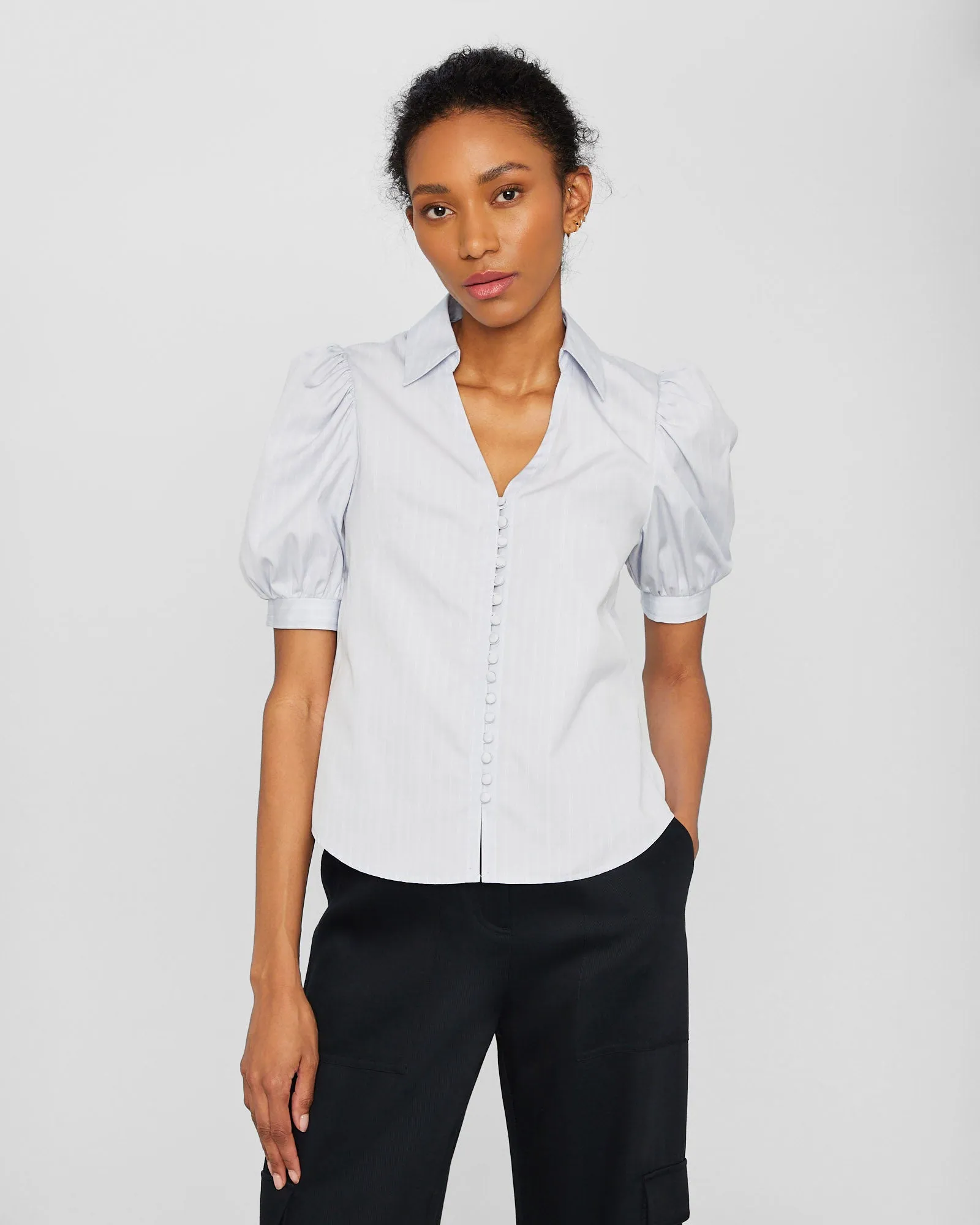 Button Front Puff Sleeve Shirt sold by Club Monaco