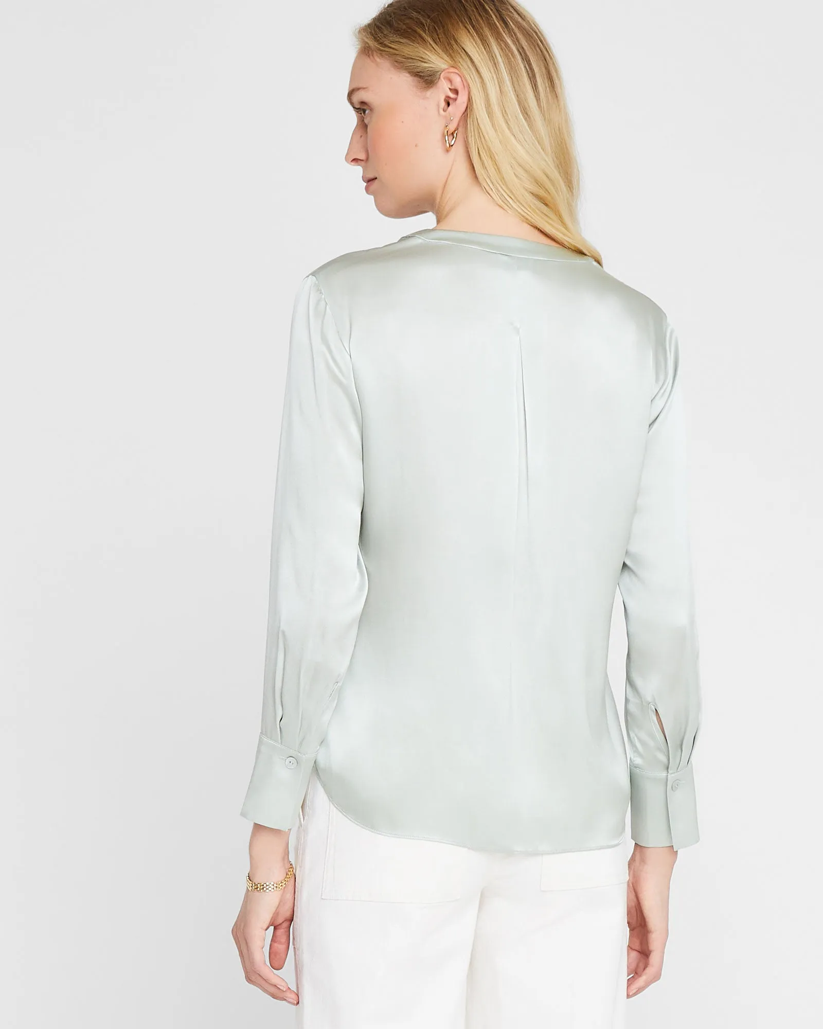 Silk Charmeuse V-Neck Blouse sold by Club Monaco product image thumbnail 2