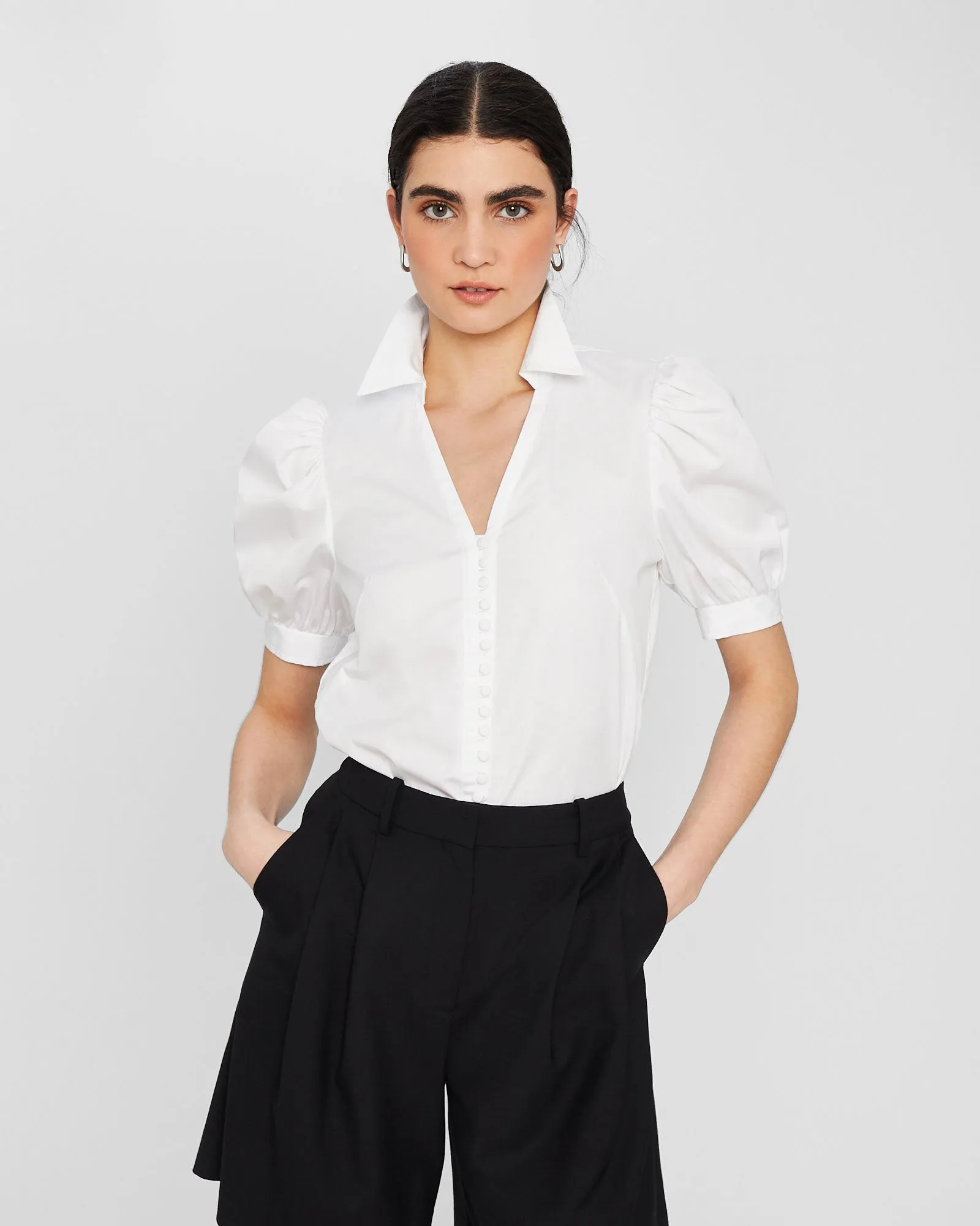 Button Front Puff Sleeve Shirt sold by Club Monaco