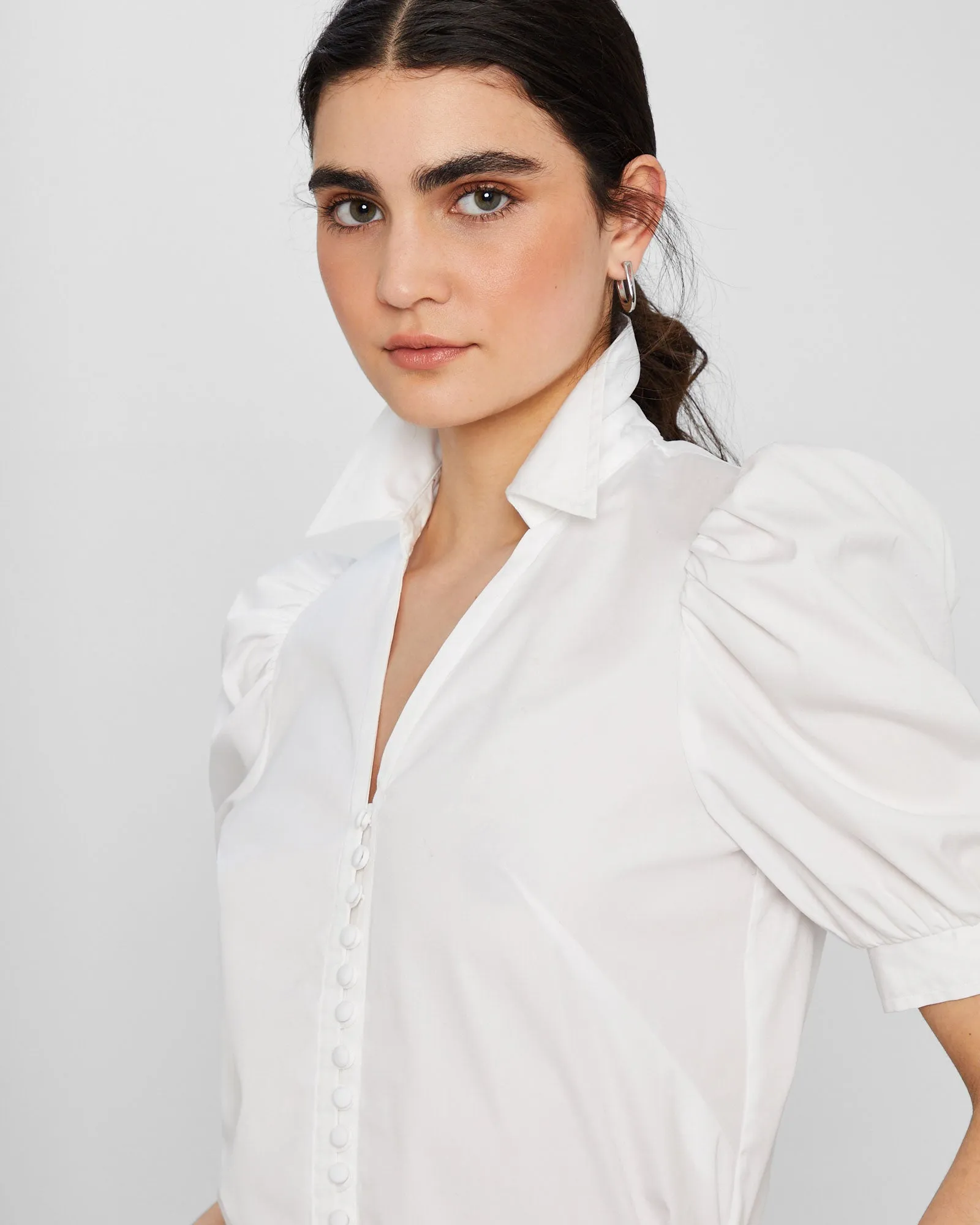 Button Front Puff Sleeve Shirt sold by Club Monaco product image thumbnail 3