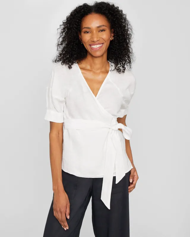 Linen Wrap Top sold by Club Monaco