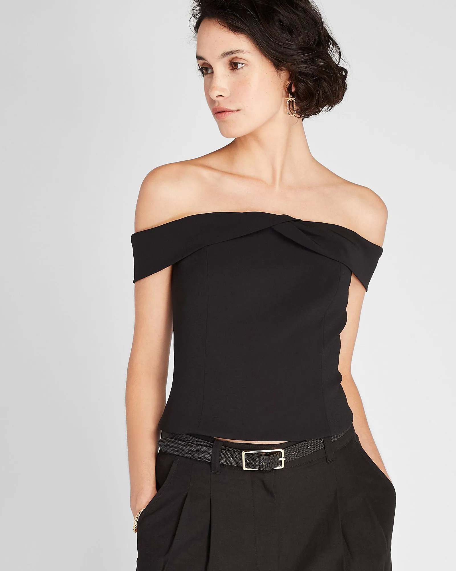 Off-The-Shoulder Draped Top sold by Club Monaco