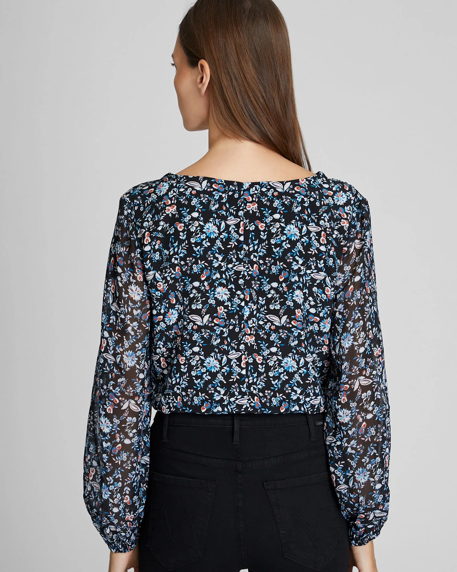 Printed Silk Button Detail Blouse sold by Club Monaco product image thumbnail 2