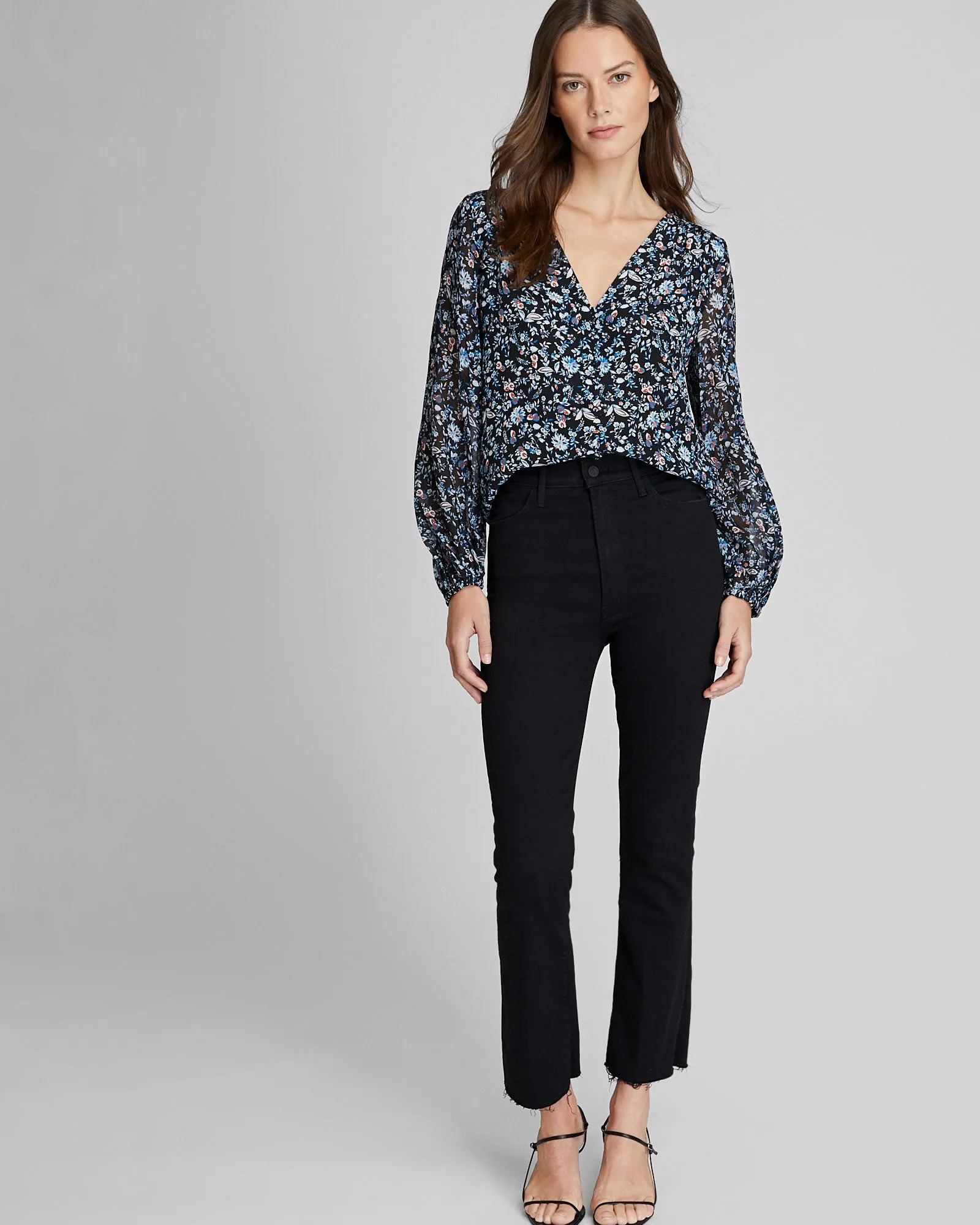 Printed Silk Button Detail Blouse sold by Club Monaco product image thumbnail 4