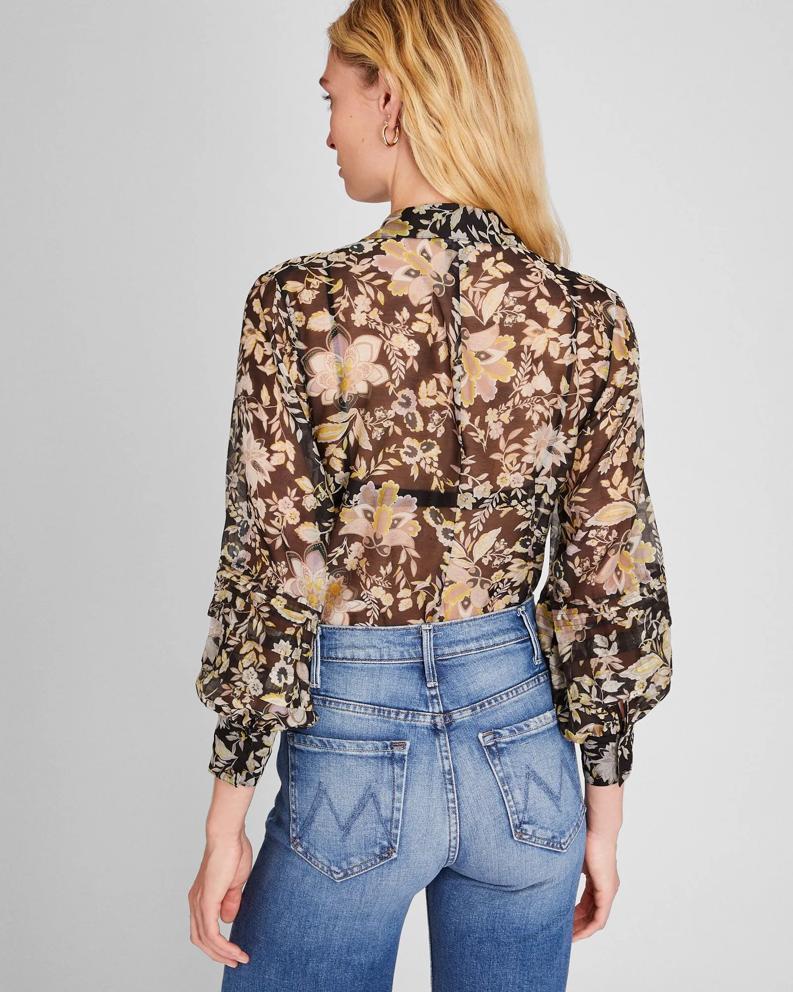 Pintuck Balloon Sleeve Shirt sold by Club Monaco product image thumbnail 2