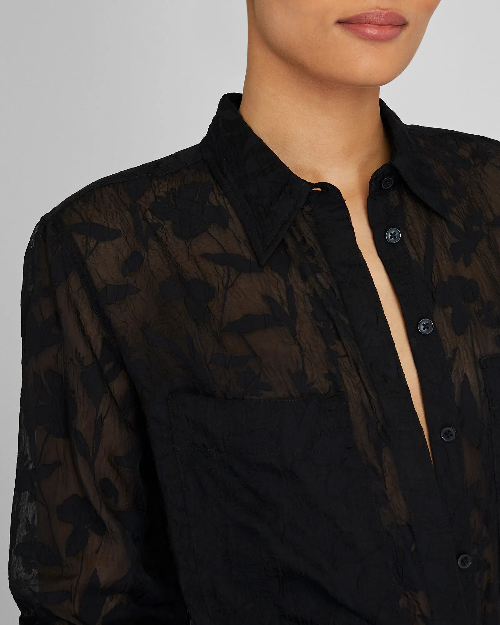 Sheer Floral Button-Down Shirt sold by Club Monaco product image thumbnail 4