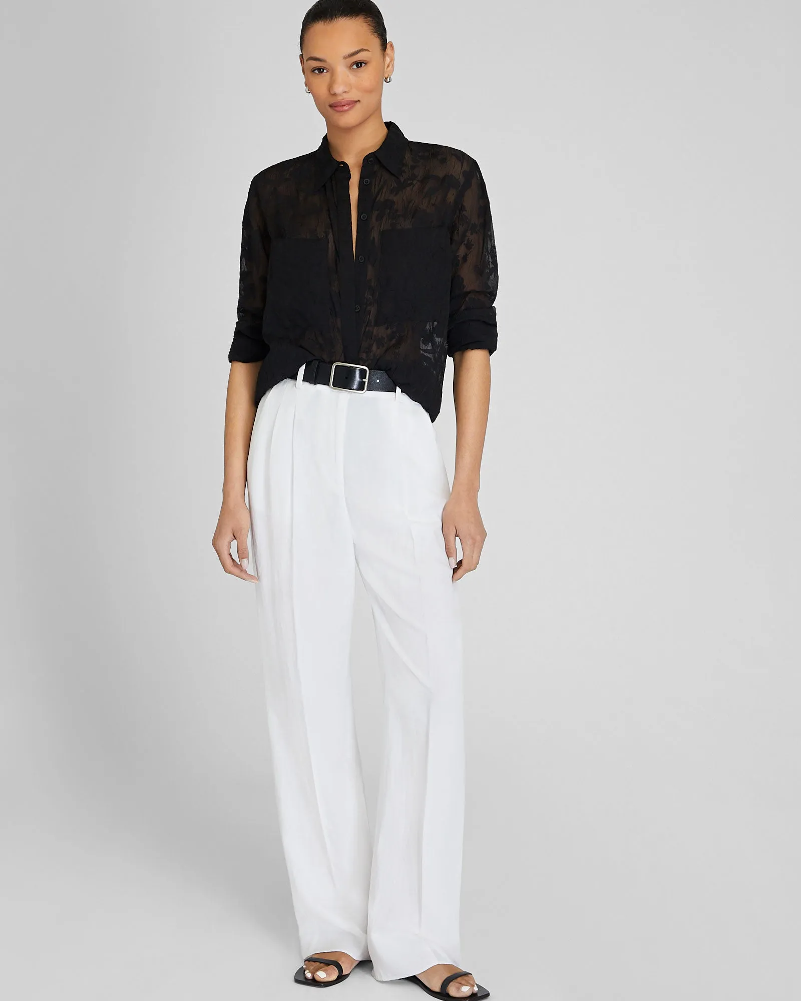 Sheer Floral Button-Down Shirt sold by Club Monaco product image thumbnail 2