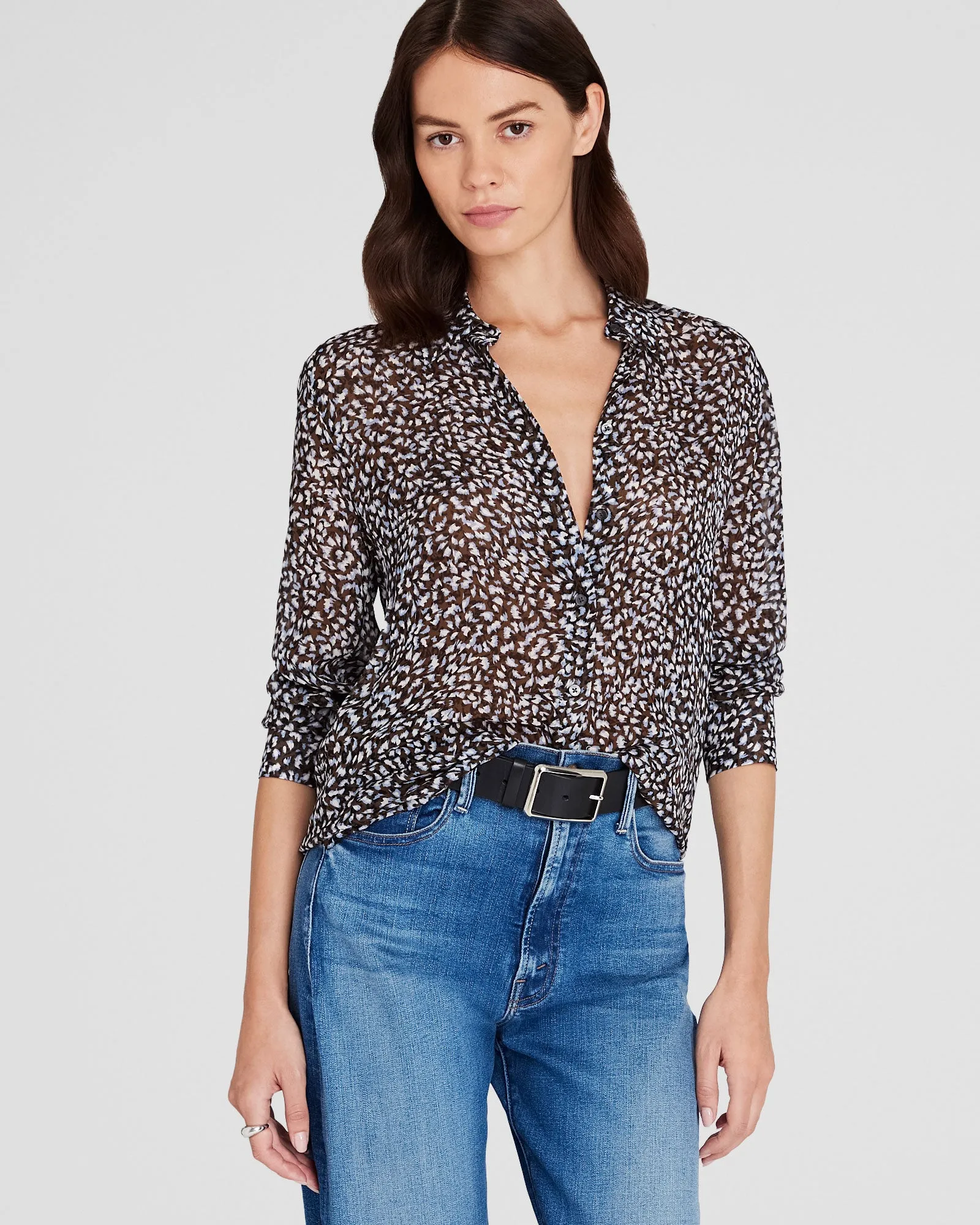 Sheer Leopard Print Shirt sold by Club Monaco