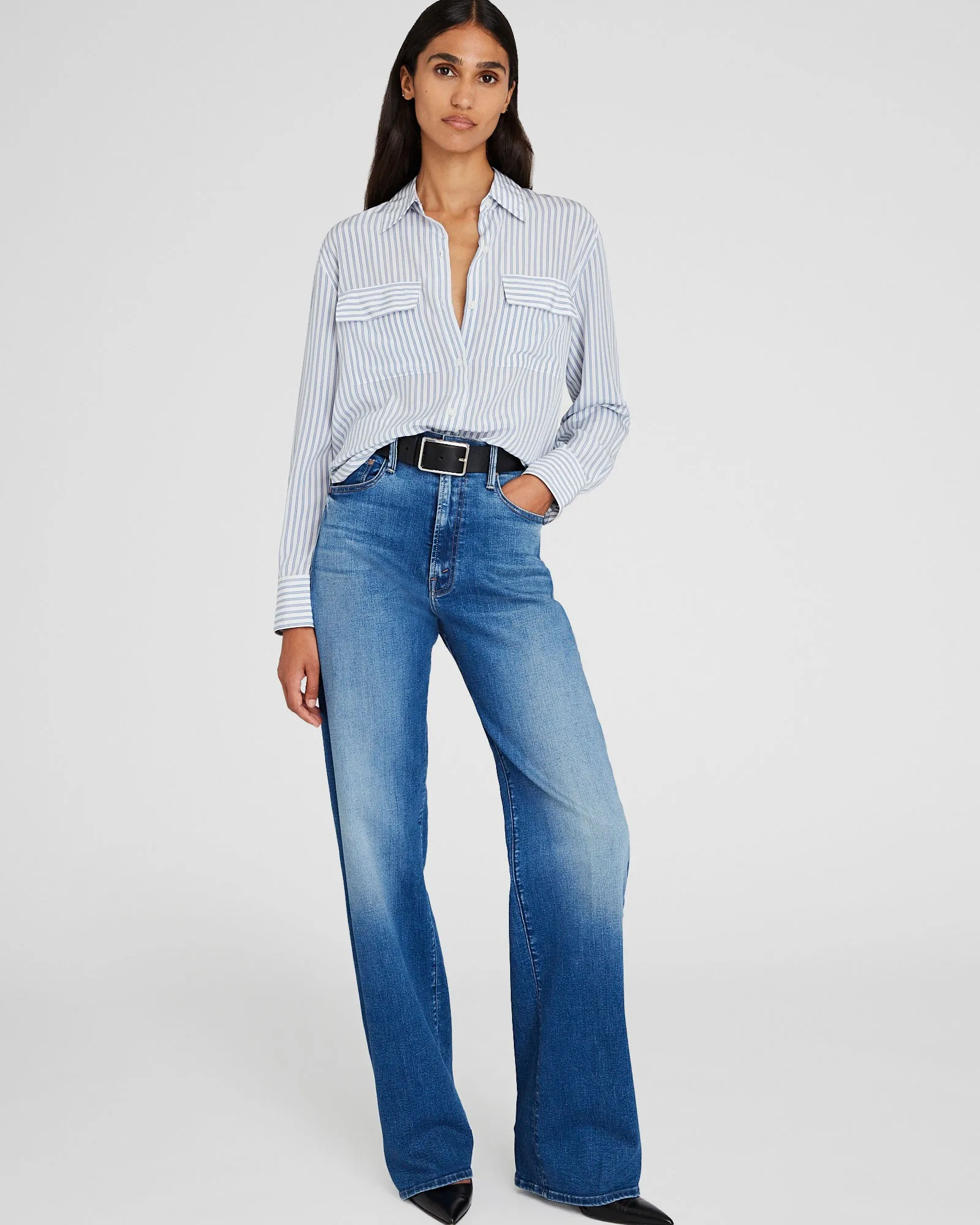 Striped Silk Utility Shirt sold by Club Monaco product image thumbnail 2