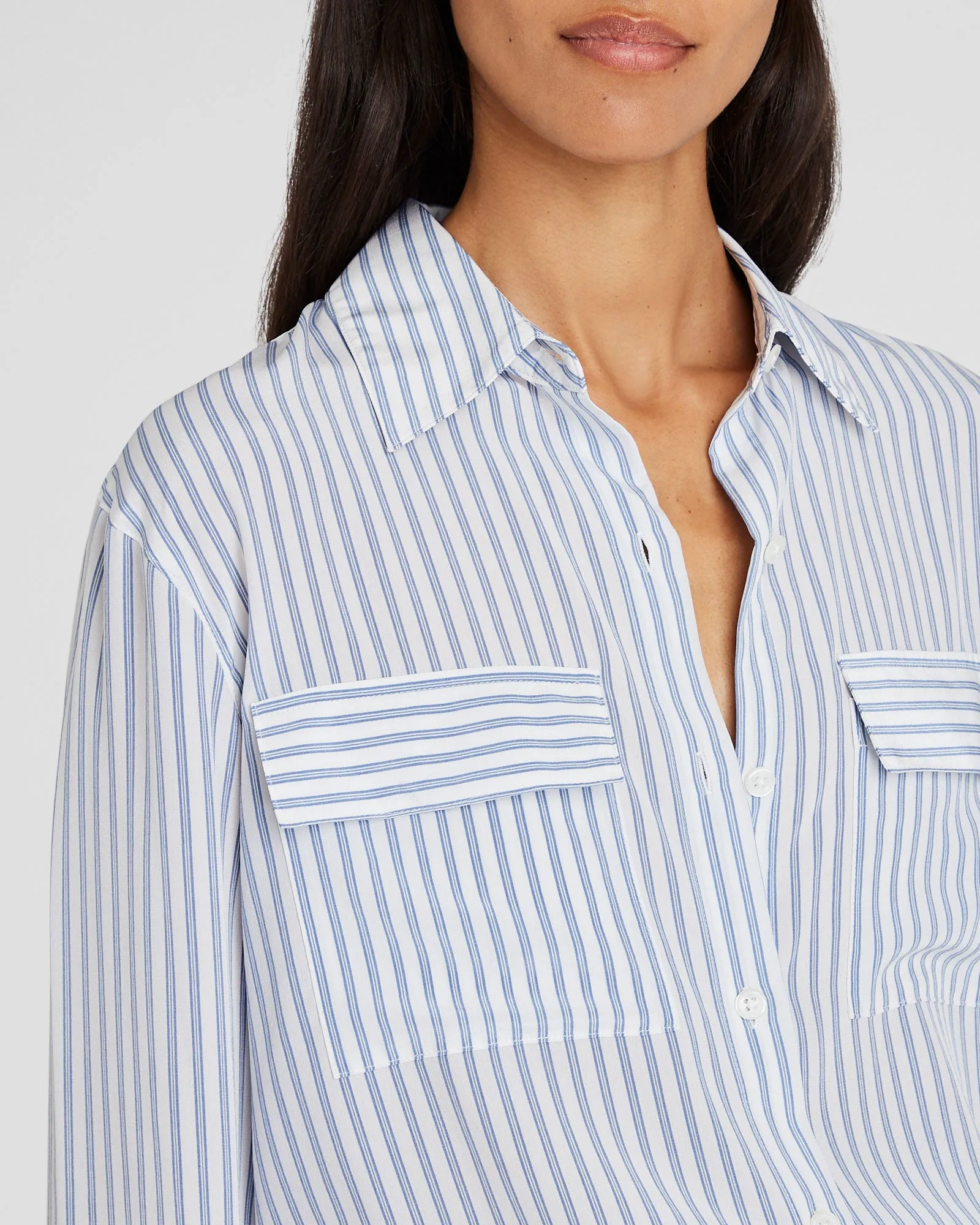 Striped Silk Utility Shirt sold by Club Monaco product image thumbnail 4