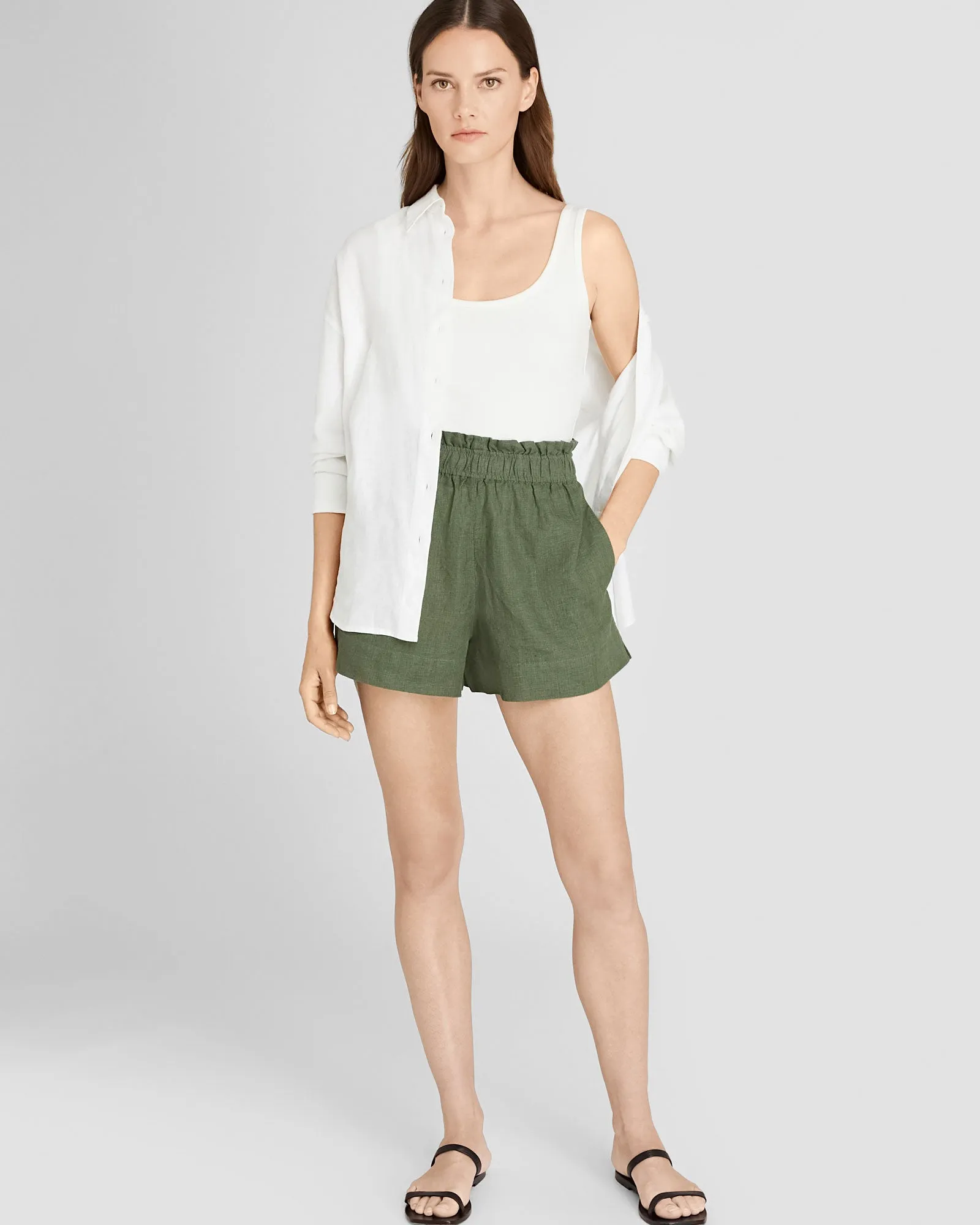 Linen Blend Pull-On Short sold by Club Monaco