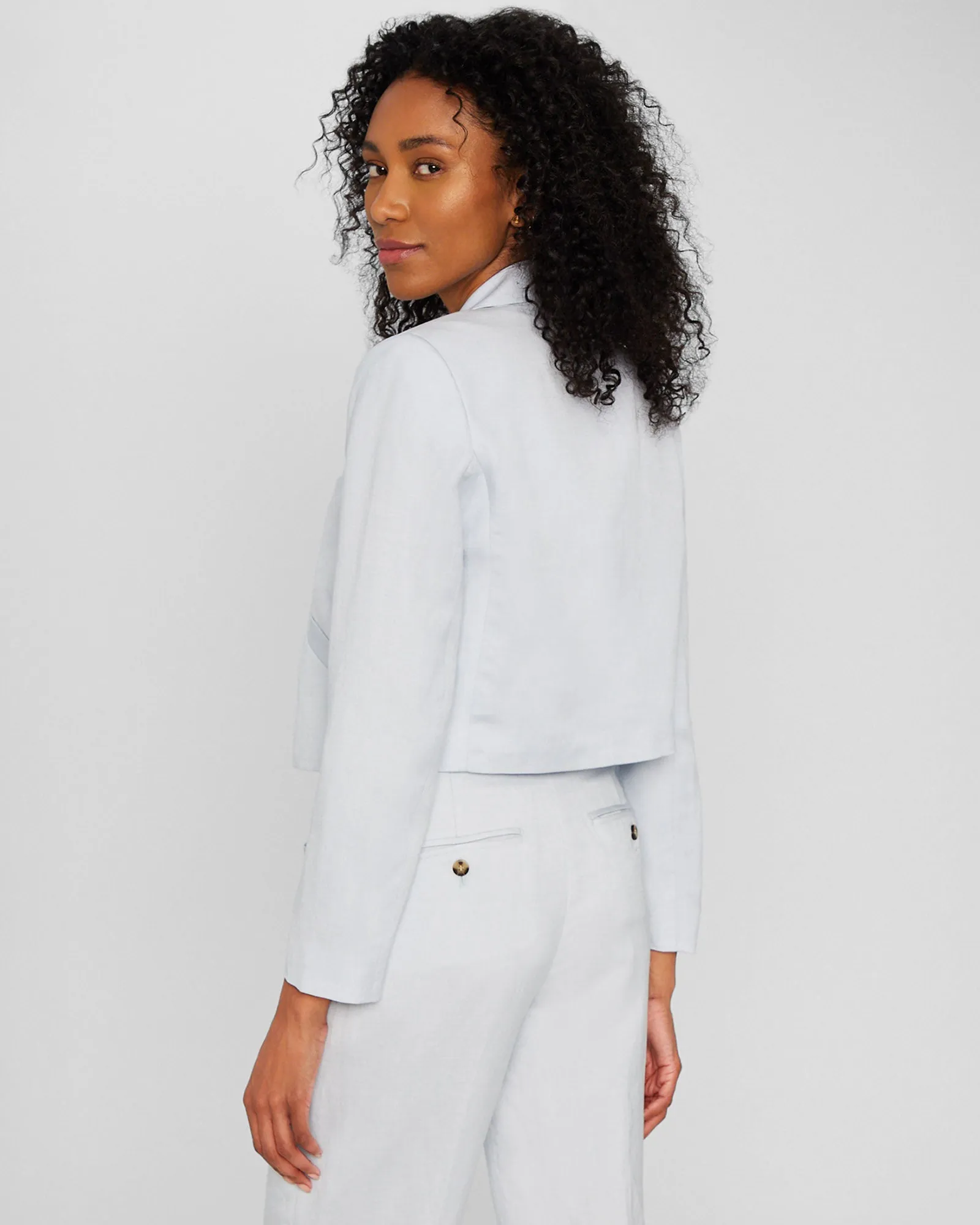 Cropped Linen Blend Blazer sold by Club Monaco product image thumbnail 2