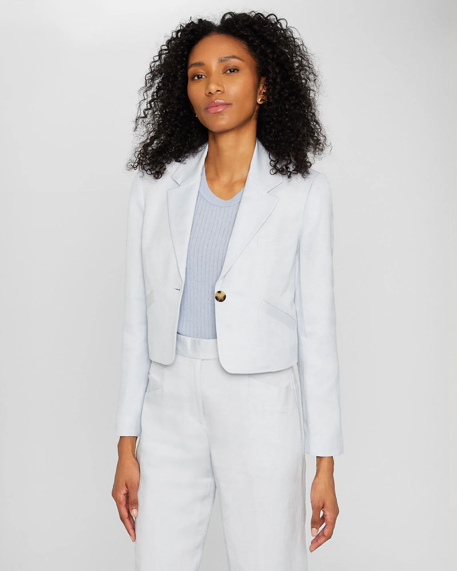 Cropped Linen Blend Blazer sold by Club Monaco