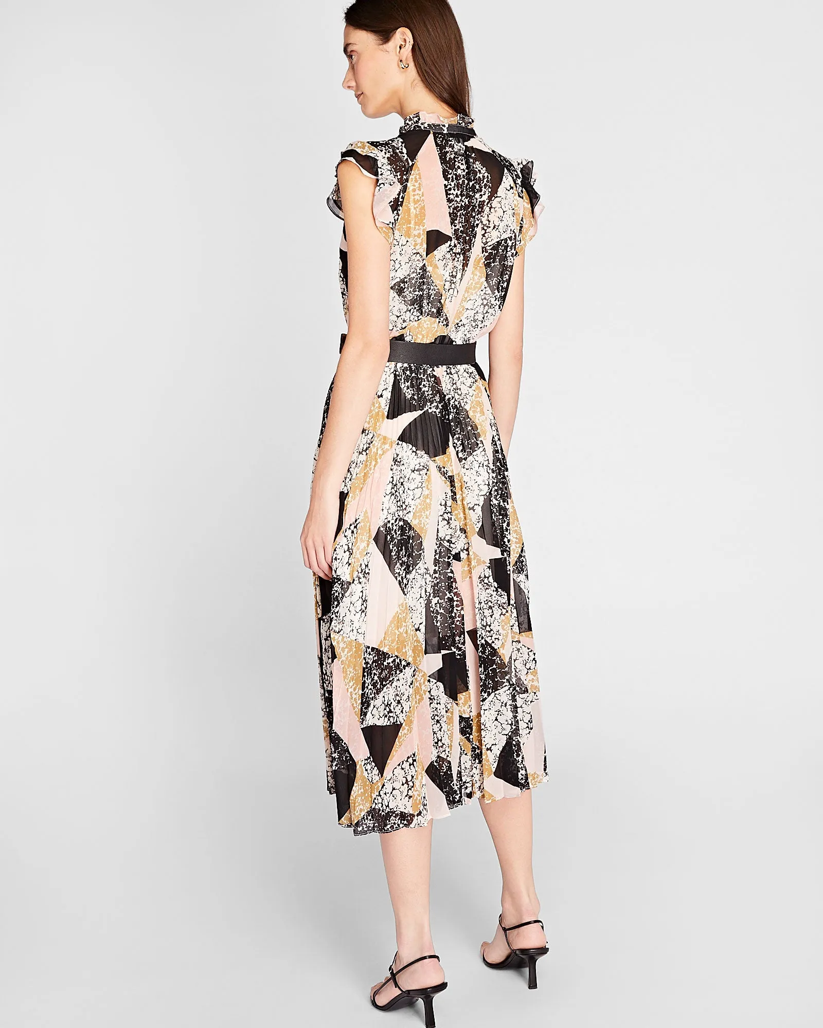 Flutter Sleeve Pleated Midi Dress sold by Club Monaco product image thumbnail 2