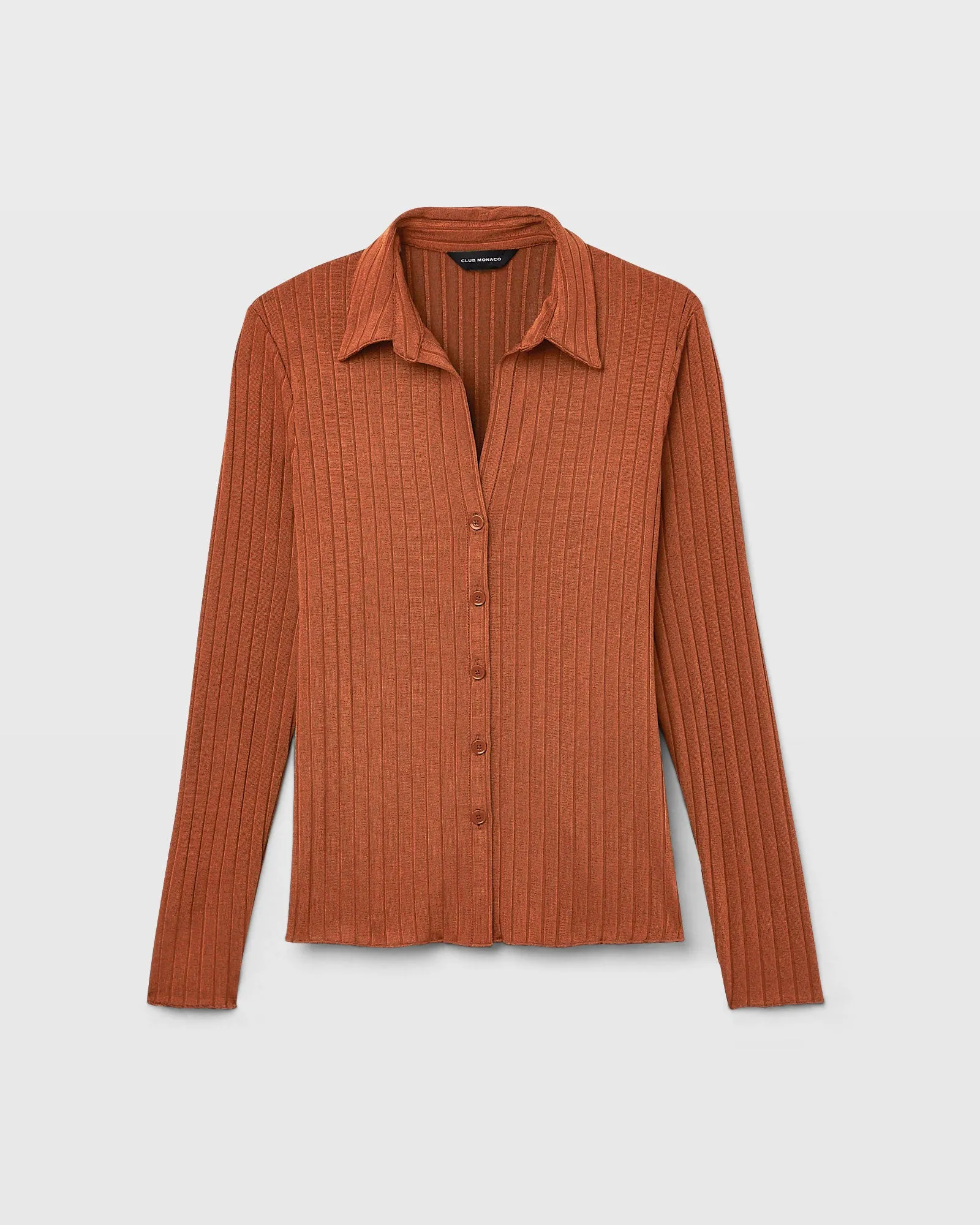 Long-Sleeve Ribbed Cardi sold by Club Monaco product image thumbnail 5