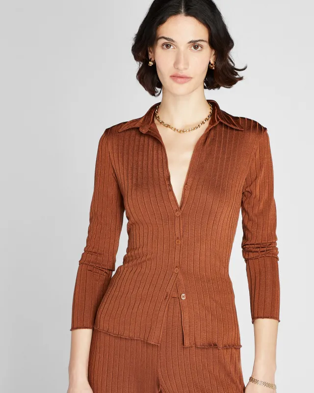 Long-Sleeve Ribbed Cardi sold by Club Monaco
