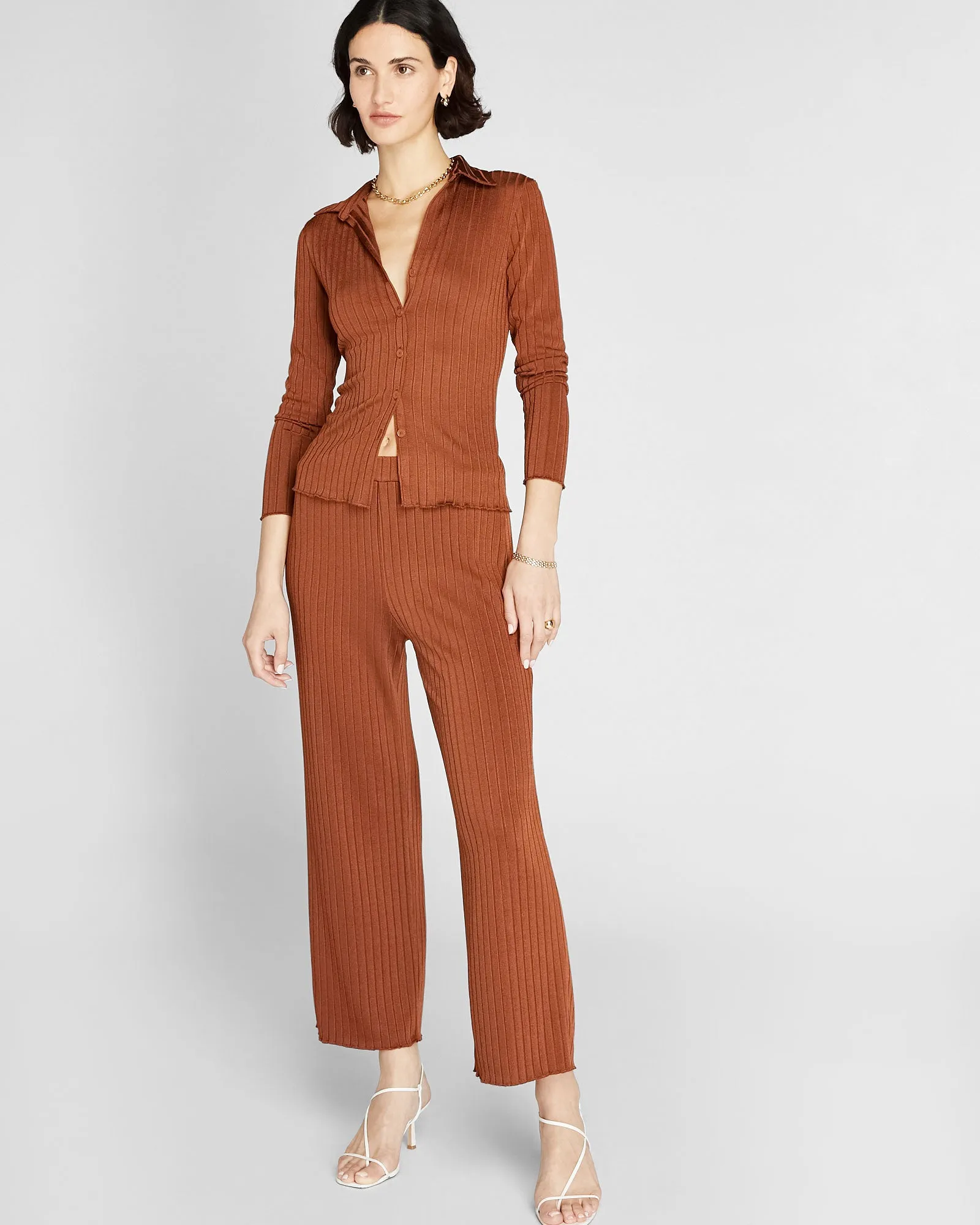 Long-Sleeve Ribbed Cardi sold by Club Monaco product image thumbnail 4