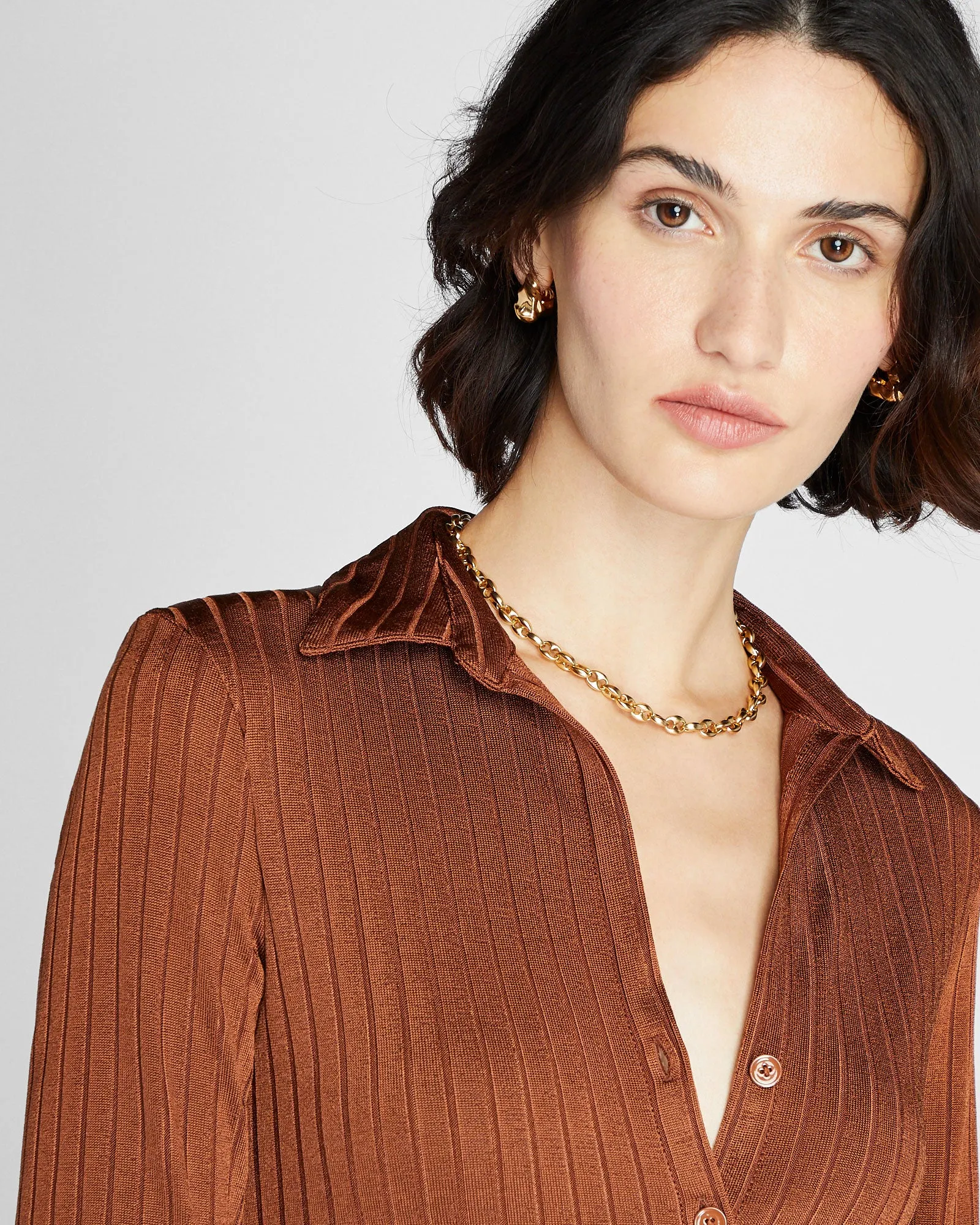 Long-Sleeve Ribbed Cardi sold by Club Monaco product image thumbnail 3