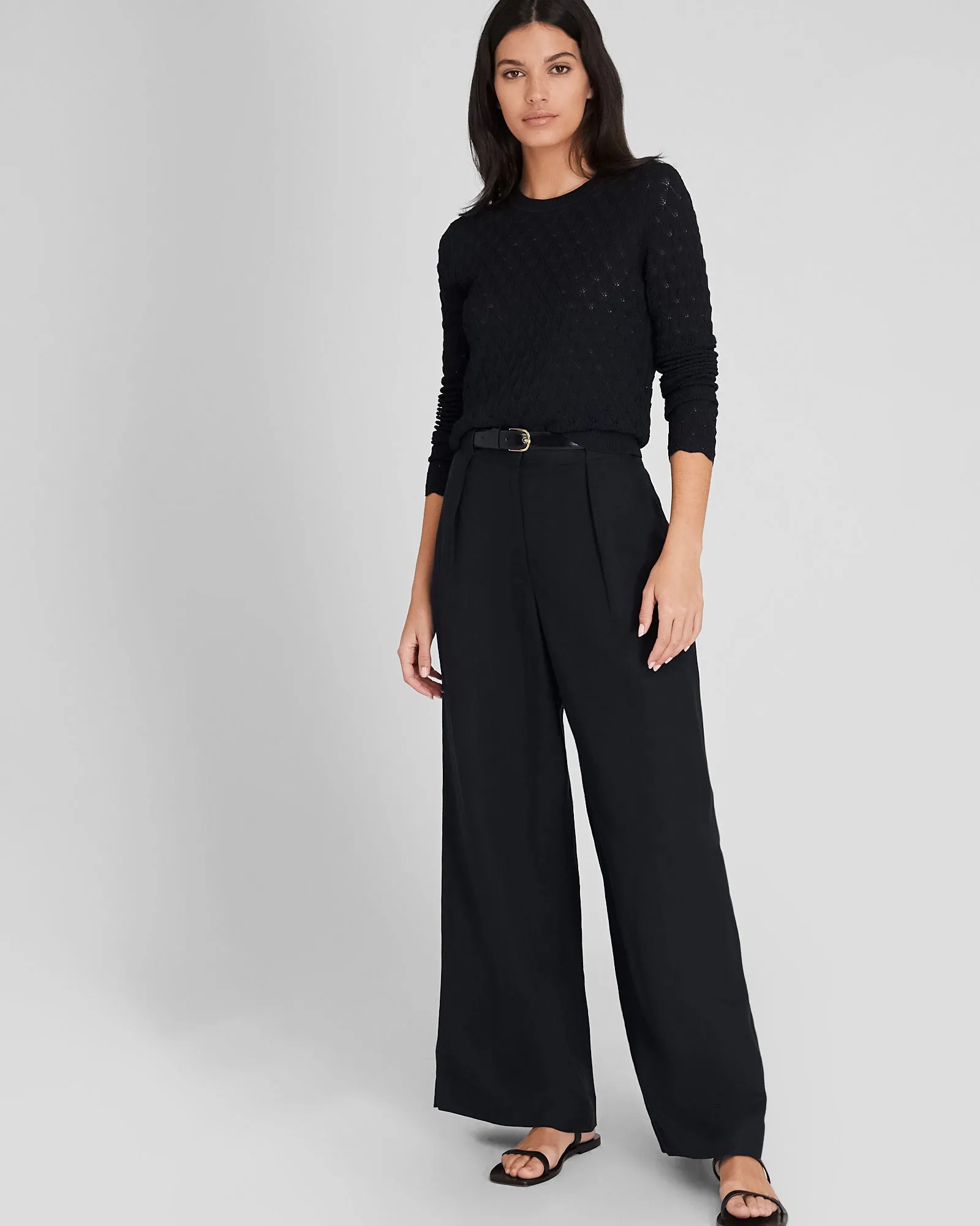 Pointelle Button Back Crew Sweater sold by Club Monaco product image thumbnail 2