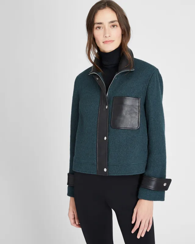 Cropped Leather Jacket sold by Club Monaco