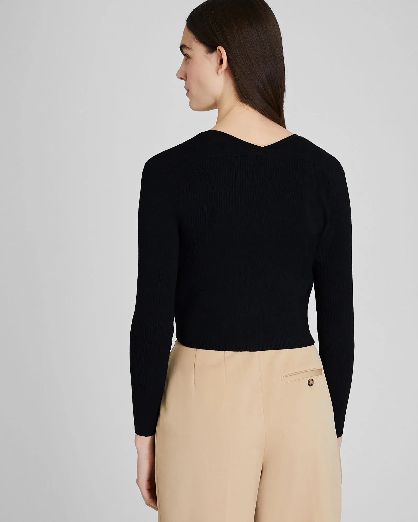 Button Front Ribbed Cardigan sold by Club Monaco product image thumbnail 3