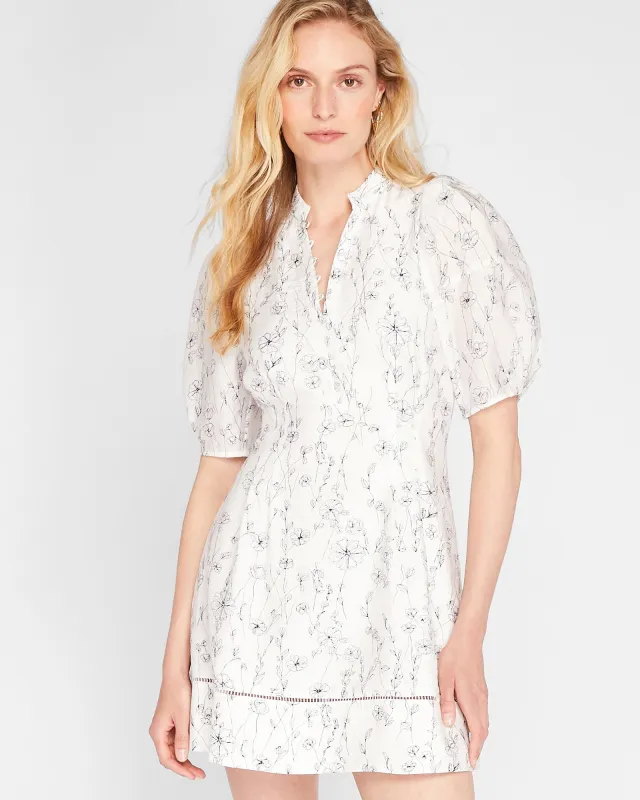 Floral Balloon Sleeve Mini Dress sold by Club Monaco