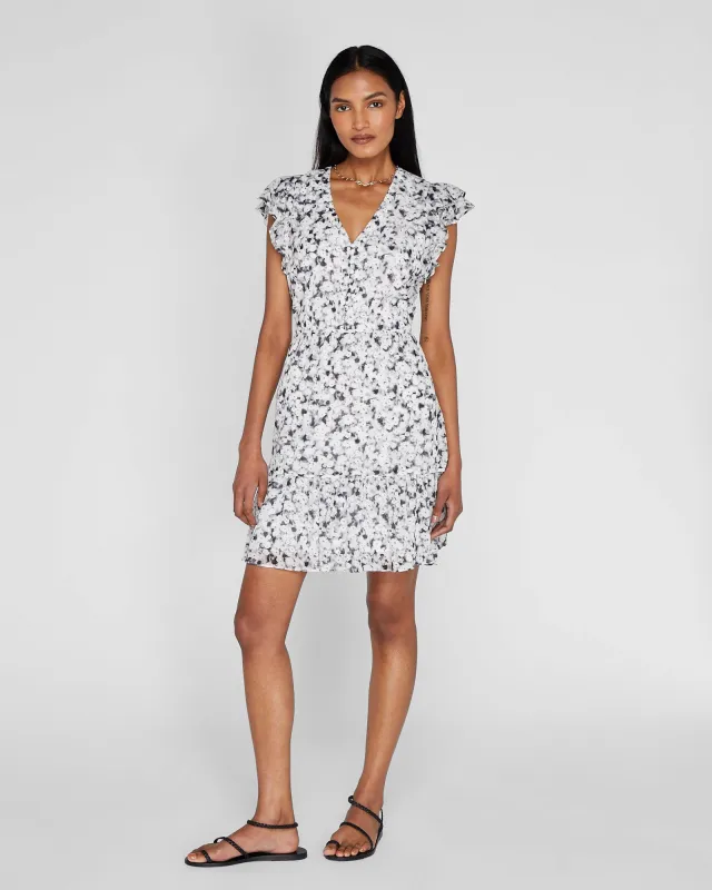 Flutter Sleeve Floral Print Day Dress sold by Club Monaco