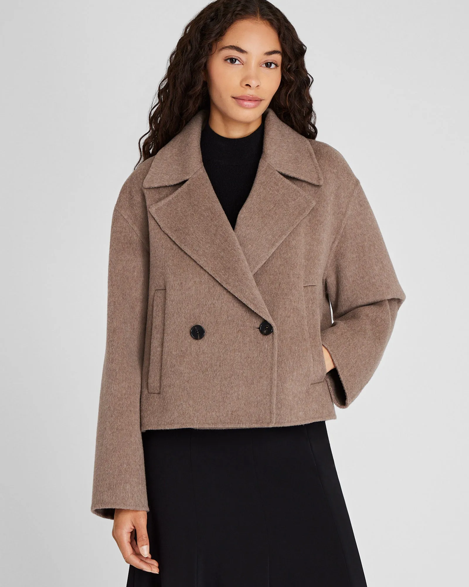 Capsule Cashmere Blend Short Peacoat sold by Club Monaco