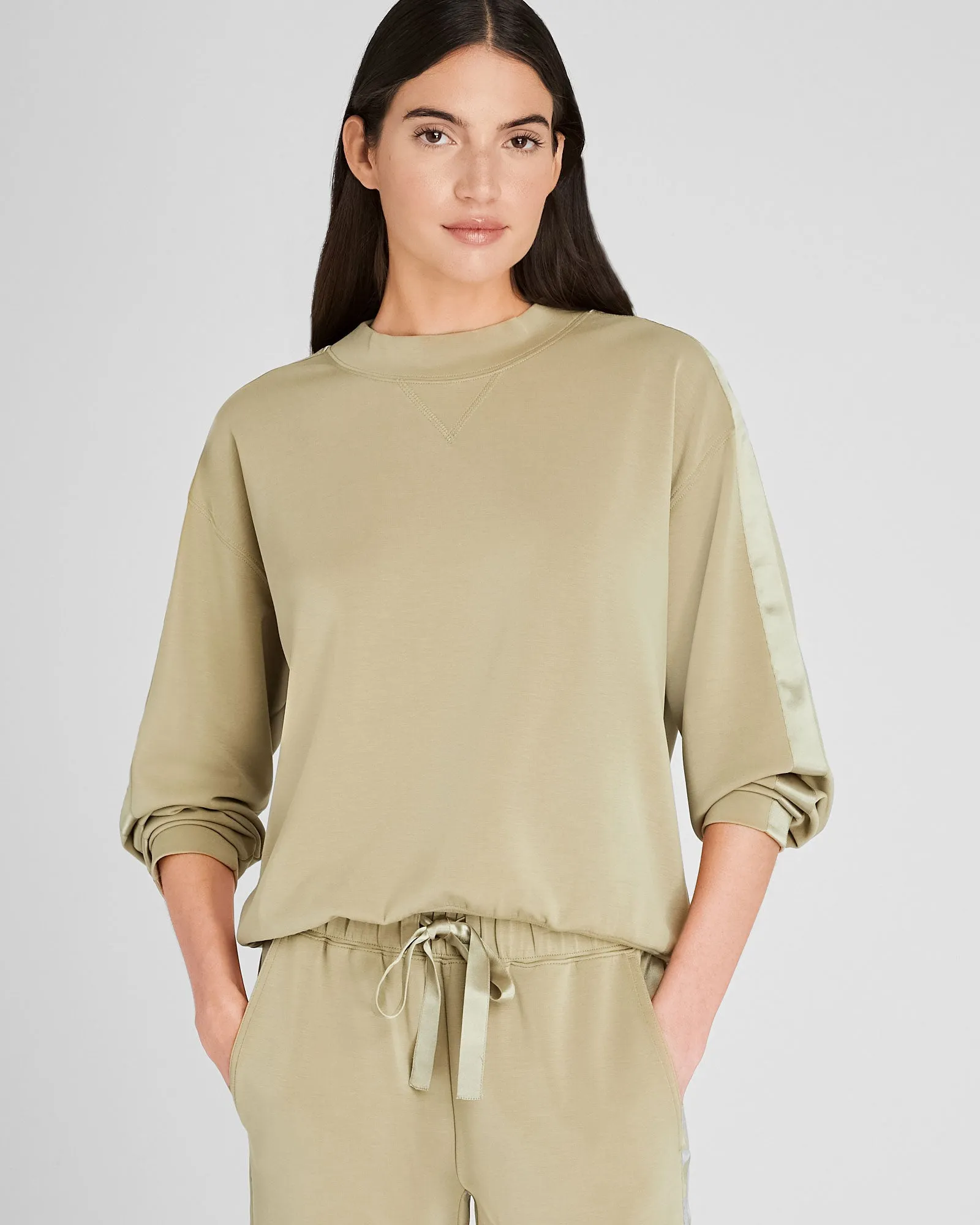 Satin Stripe Sweatshirt sold by Club Monaco