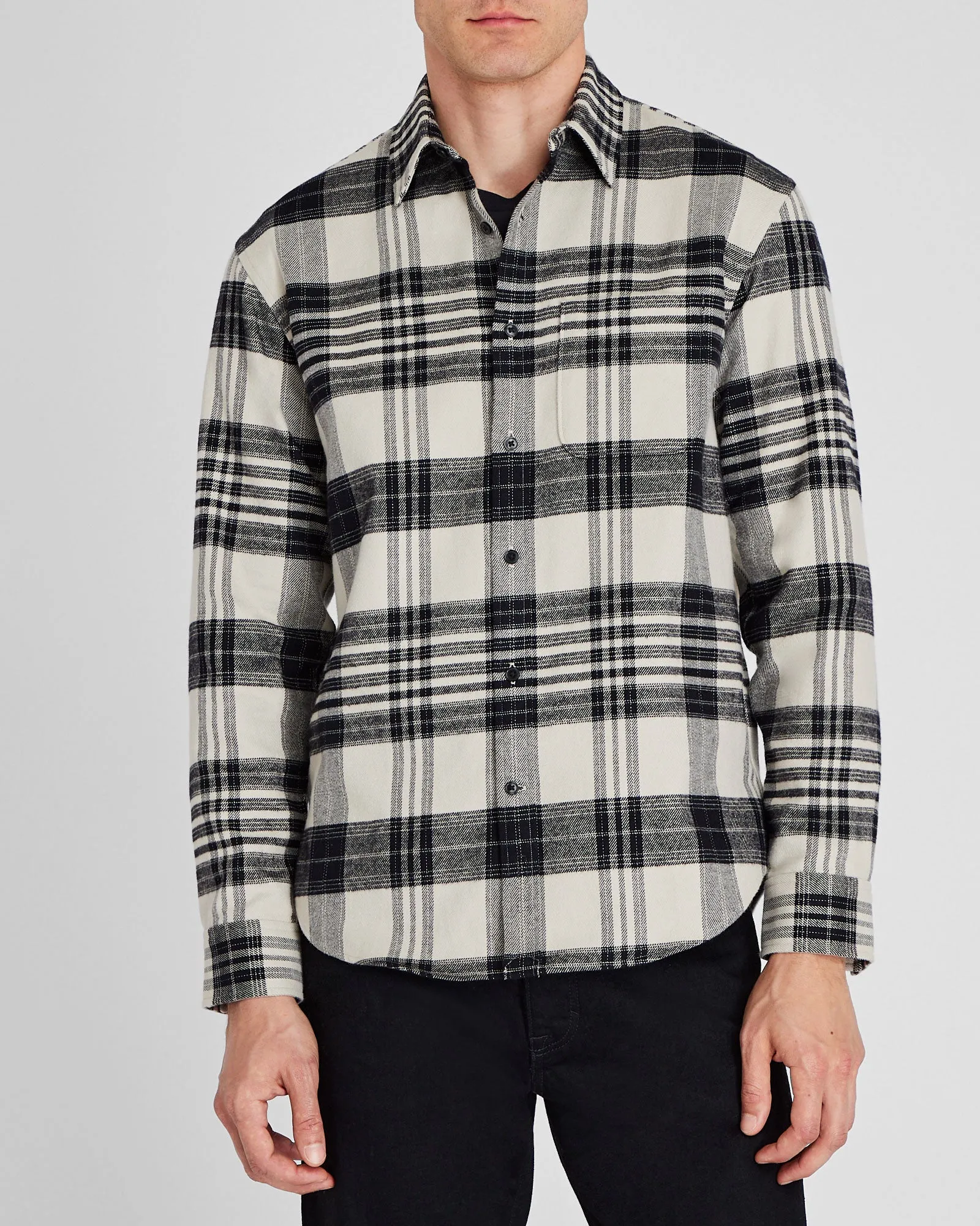 Plaid Heavyweight Flannel Shirt sold by Club Monaco
