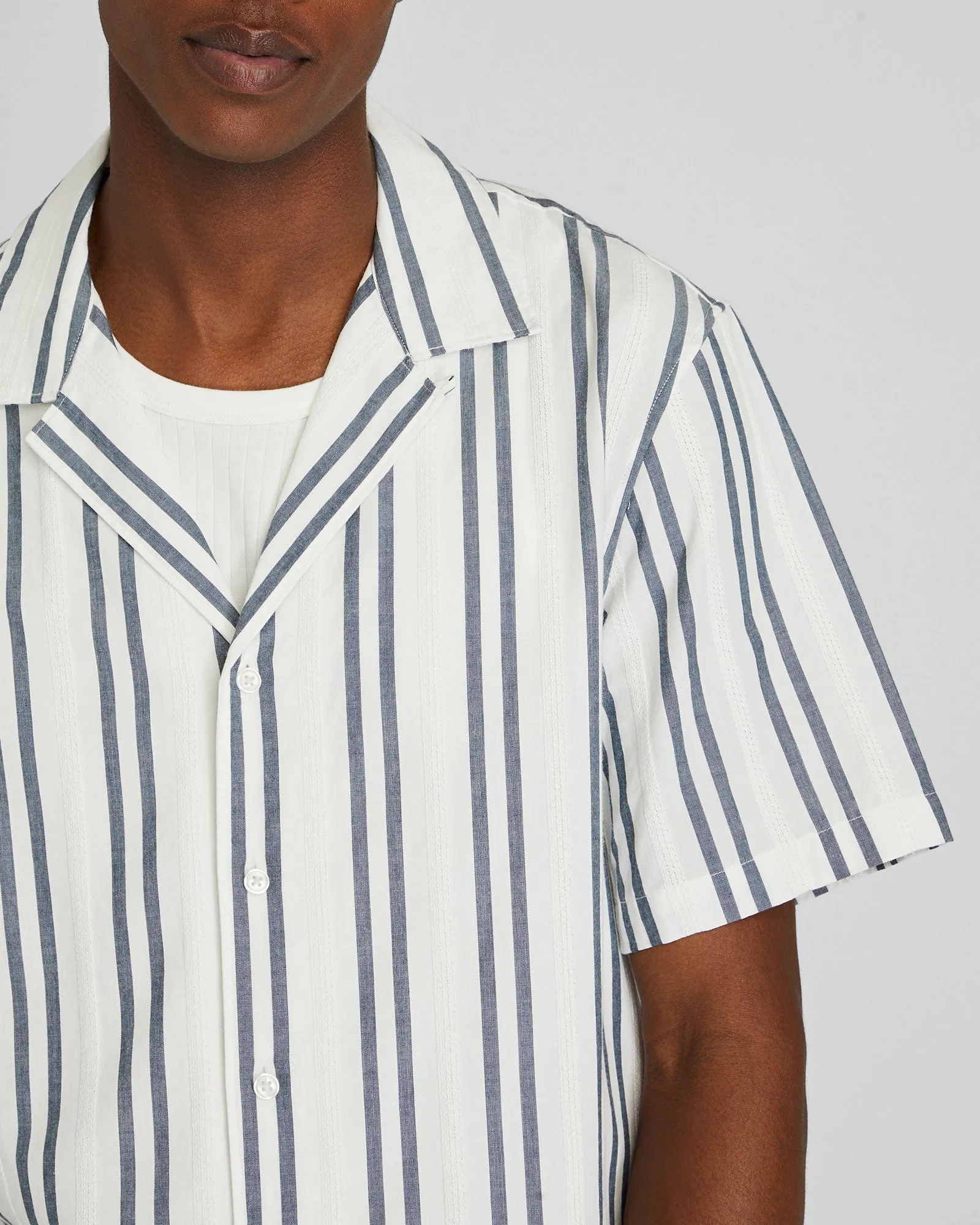 Textured Short Sleeve Camp Collar Shirt sold by Club Monaco product image thumbnail 4
