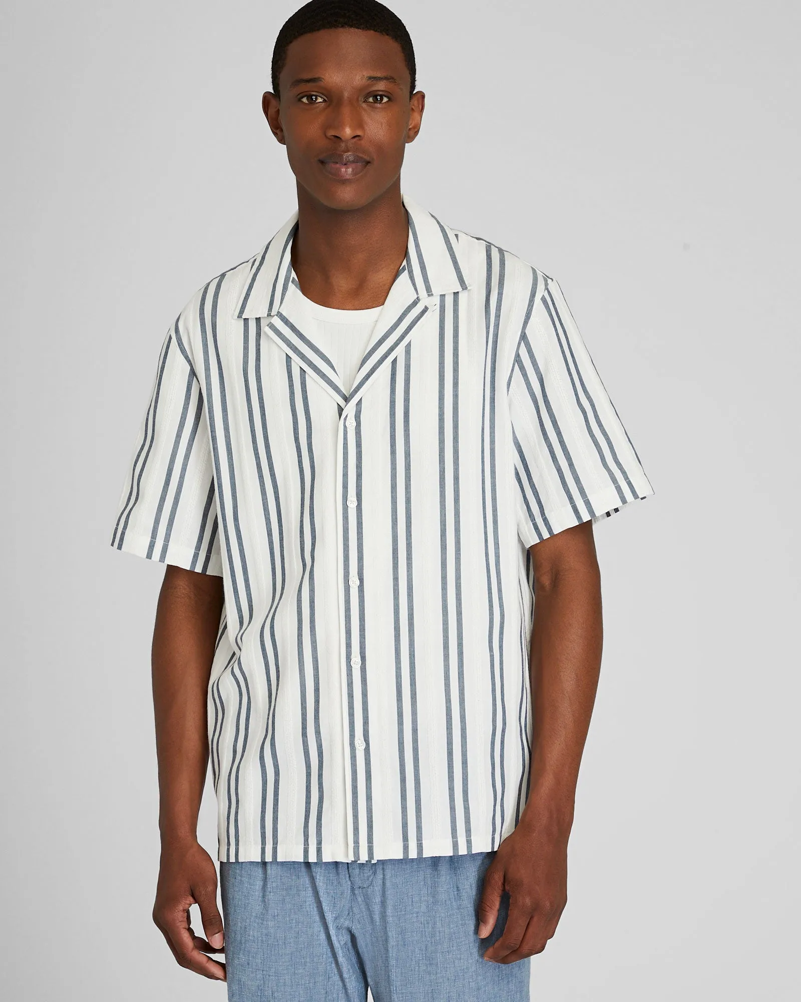 Textured Short Sleeve Camp Collar Shirt sold by Club Monaco