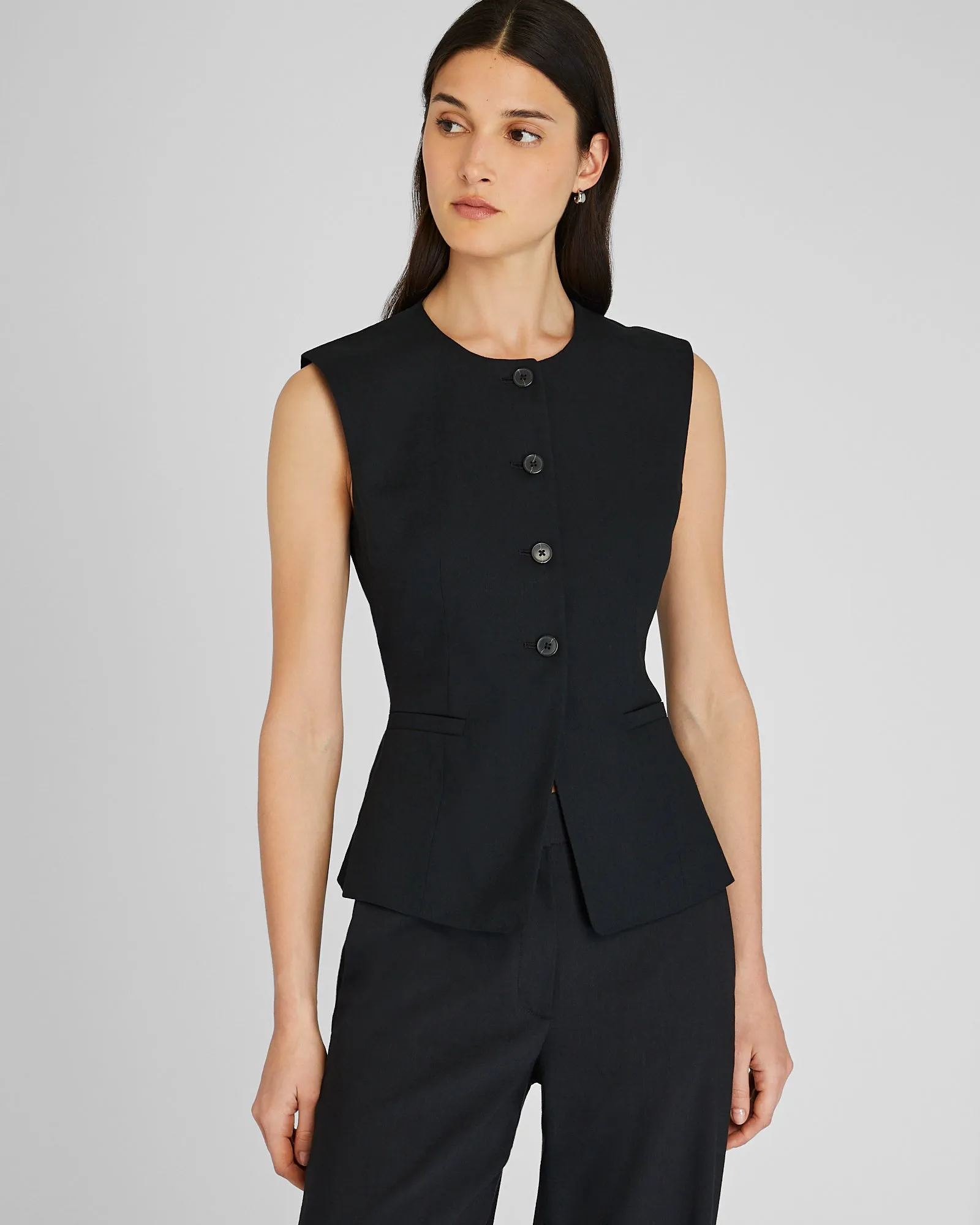 Cutaway Linen Vest sold by Club Monaco