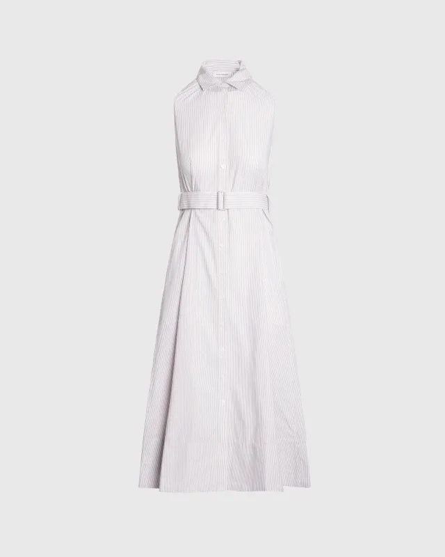 Striped Sleeveless Collared Shirt Dress sold by Club Monaco