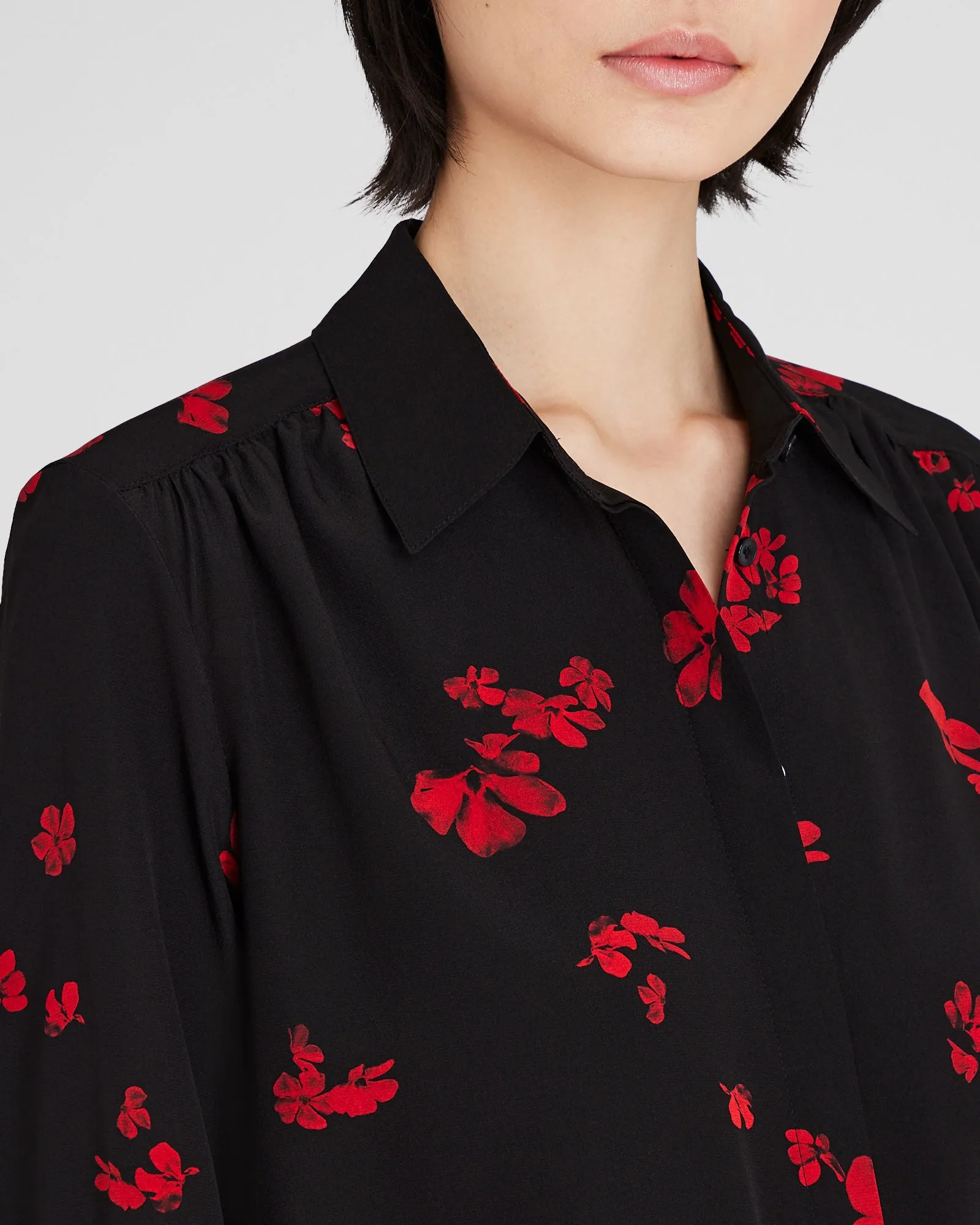 Printed Shirred Shoulder Silk Shirt sold by Club Monaco product image thumbnail 2