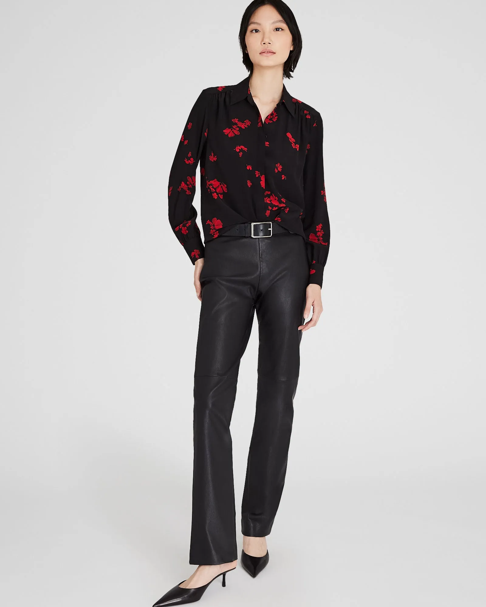 Printed Shirred Shoulder Silk Shirt sold by Club Monaco product image thumbnail 4