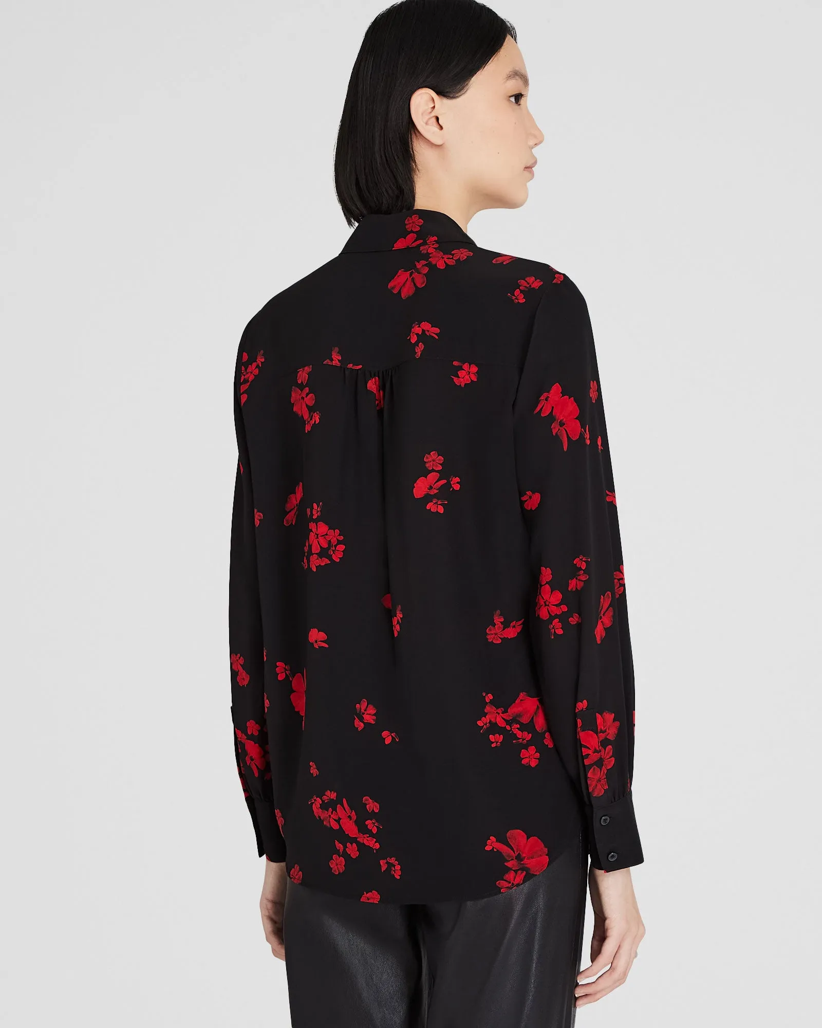 Printed Shirred Shoulder Silk Shirt sold by Club Monaco product image thumbnail 3
