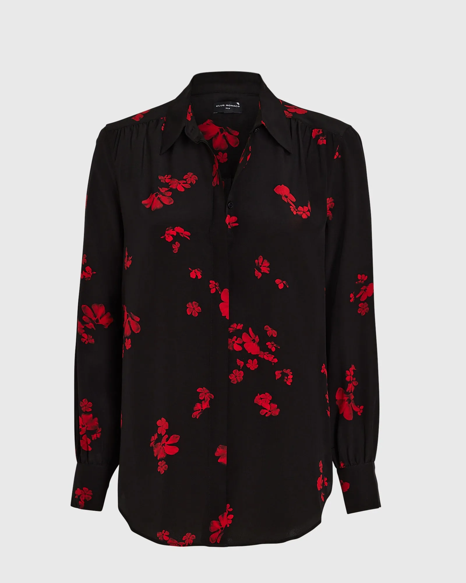 Printed Shirred Shoulder Silk Shirt sold by Club Monaco product image thumbnail 5