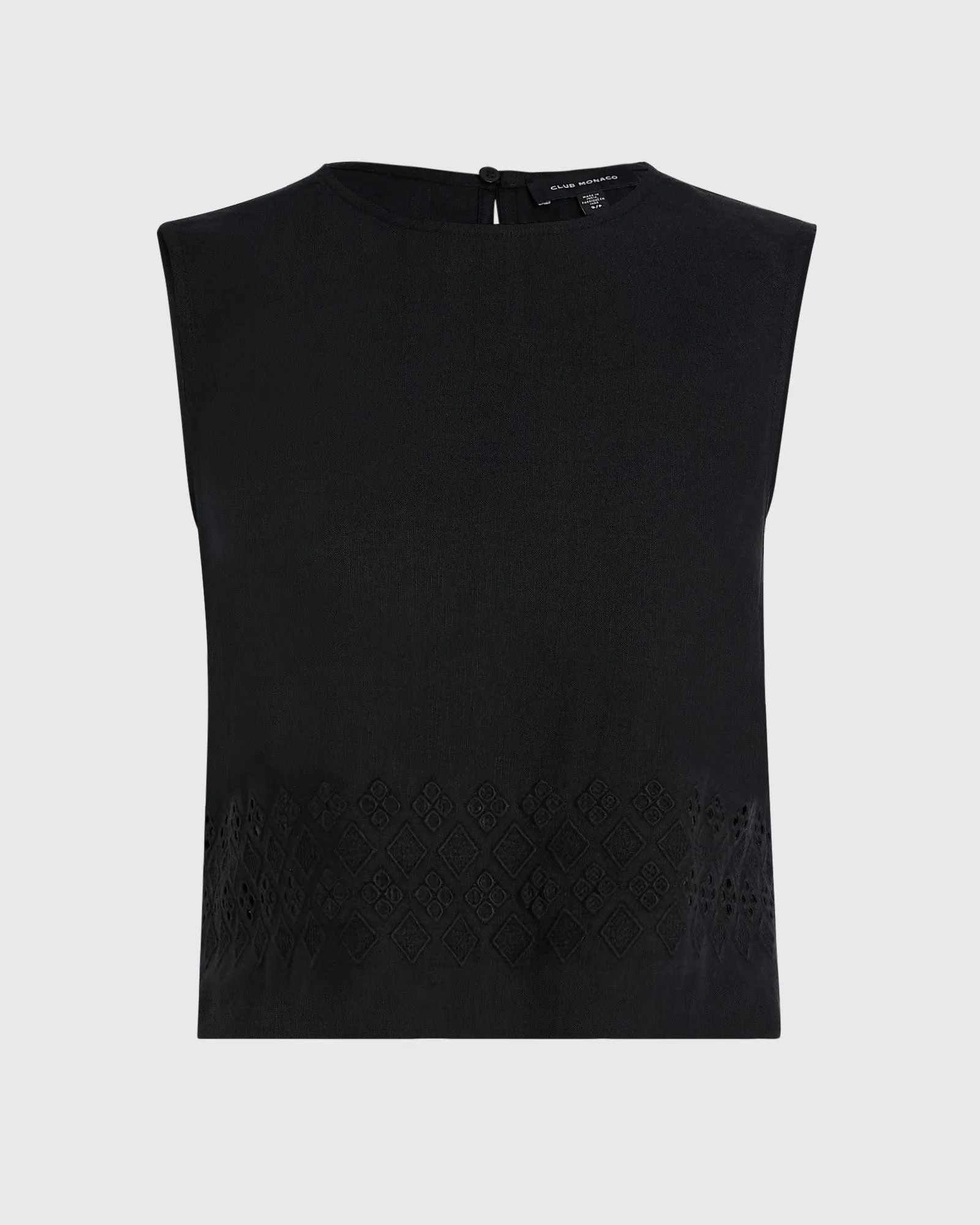 Linen Eyelet Cropped Shell Top sold by Club Monaco product image thumbnail 5